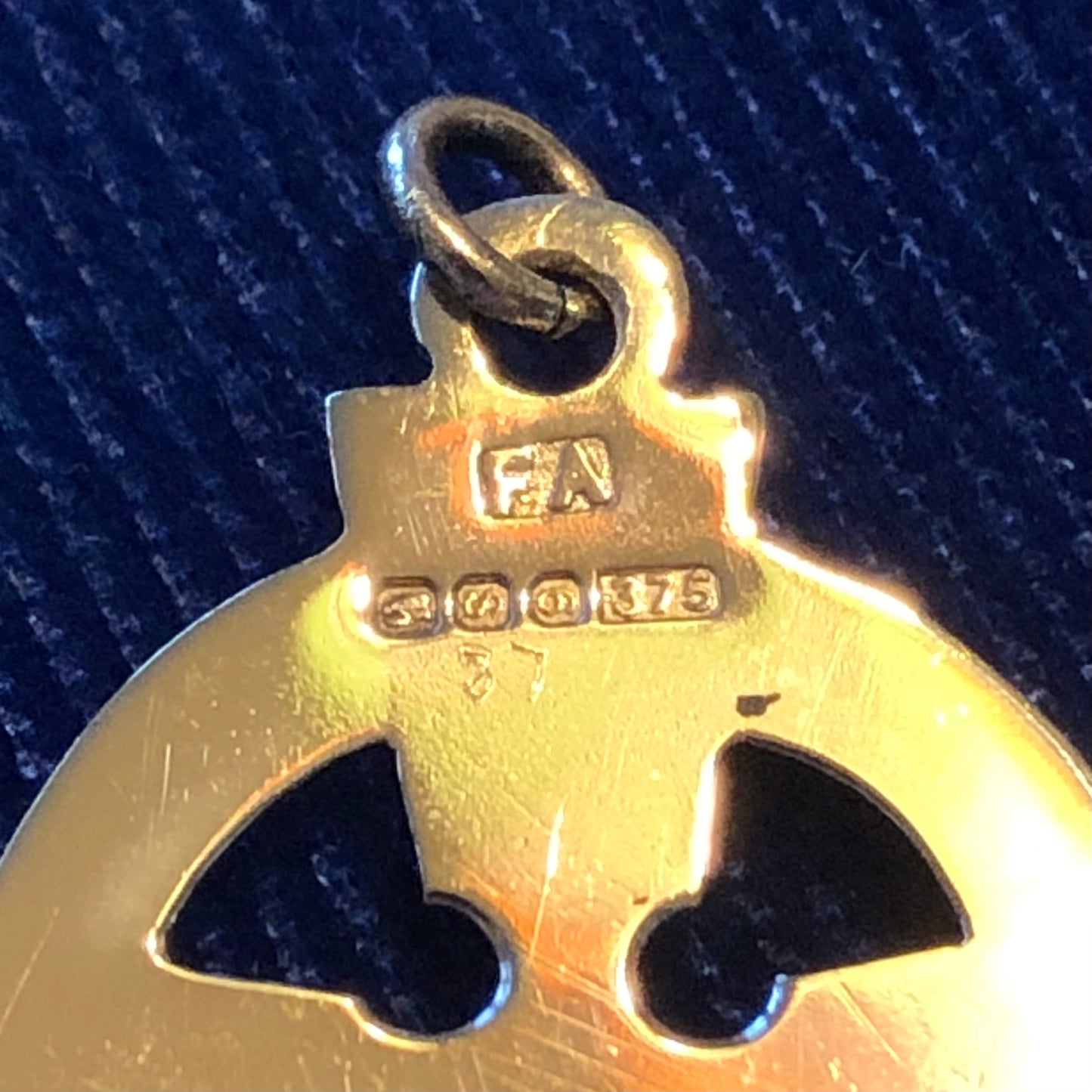 Vintage 9k Yellow Gold Celtic Cross Pendant with Irish Hallmarks
