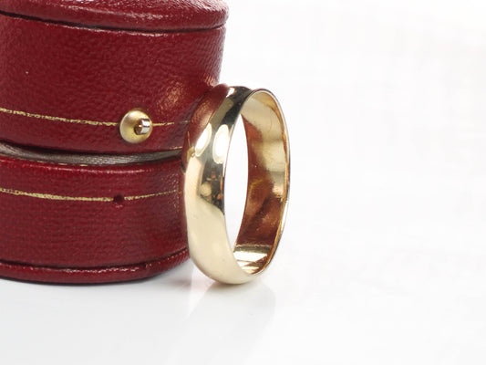 RESERVED - Vintage Solid 14k Yellow Gold Men's Wedding Band 5.8 MM Size 12