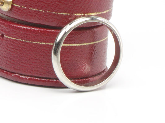 Vintage Plain 14k White Gold Wedding Band 2.7 MM Size 5 Stacking Ring