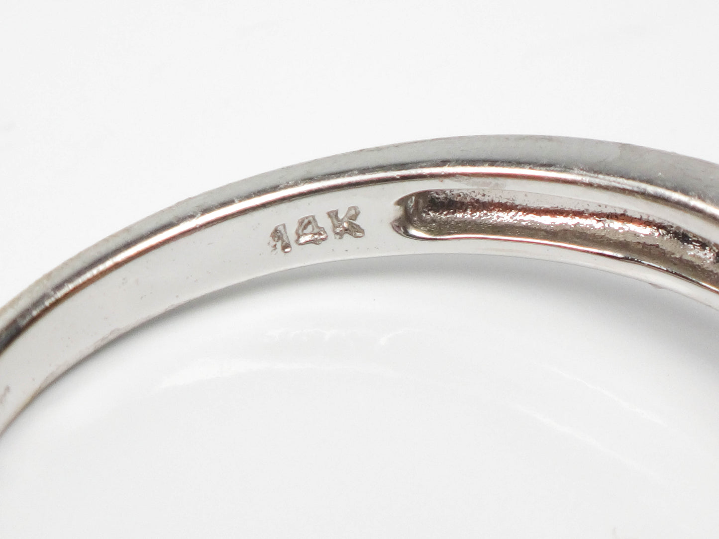 Vintage 14k White Gold Natural Amethyst and Diamond Ring, Purple February Birthstone Ring, Size 6.75