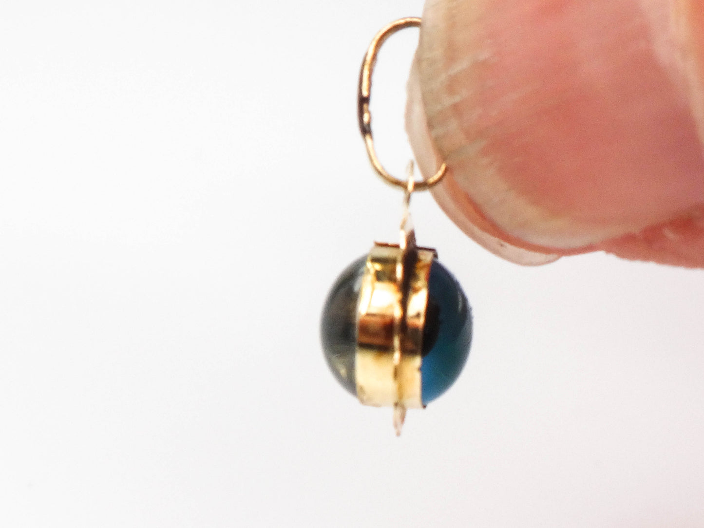 Vintage Petite 14k Yellow Gold Eye Pendant Charm 8 MM
