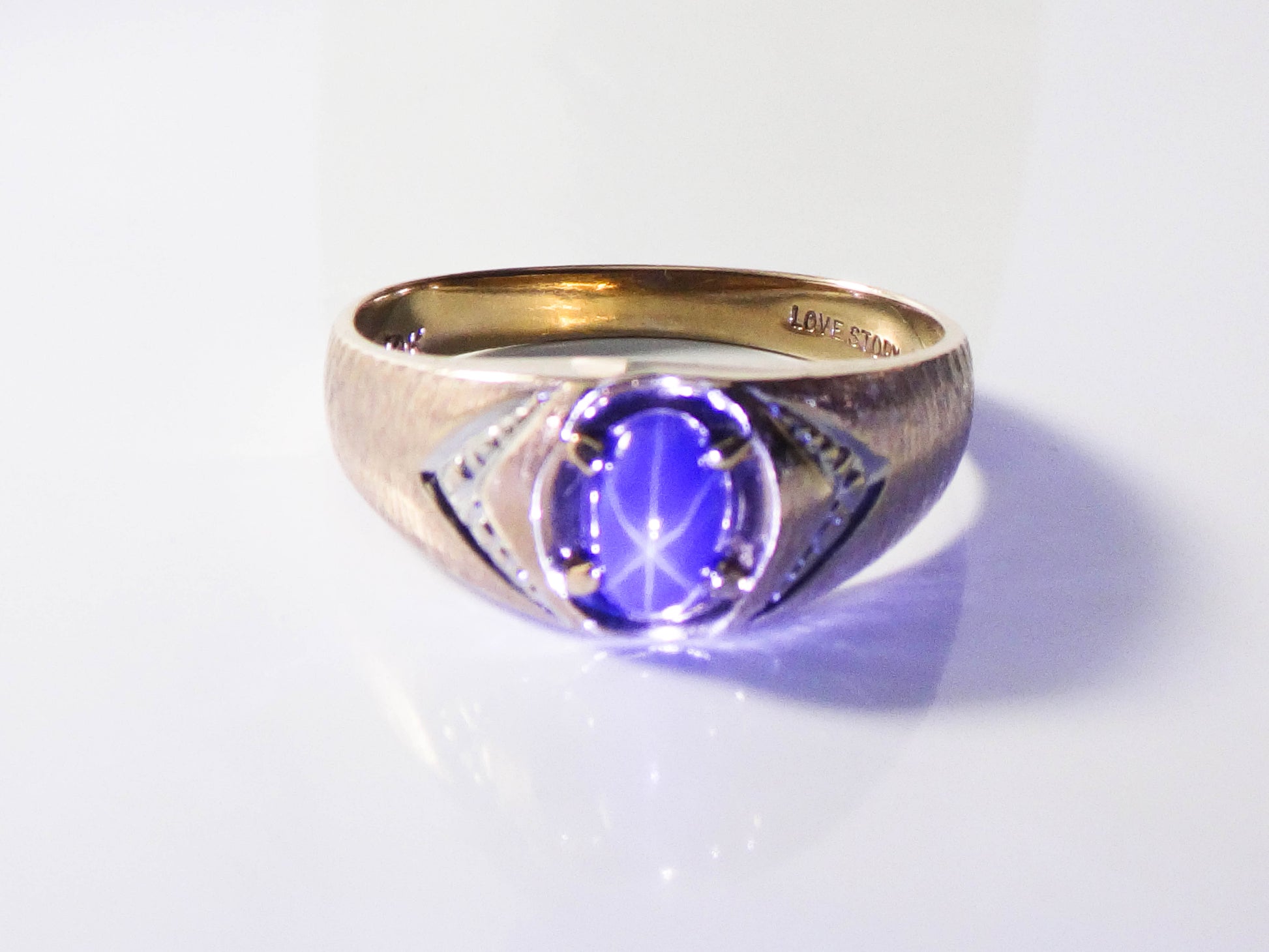 Men's 10k Gold Star Sapphire Ring