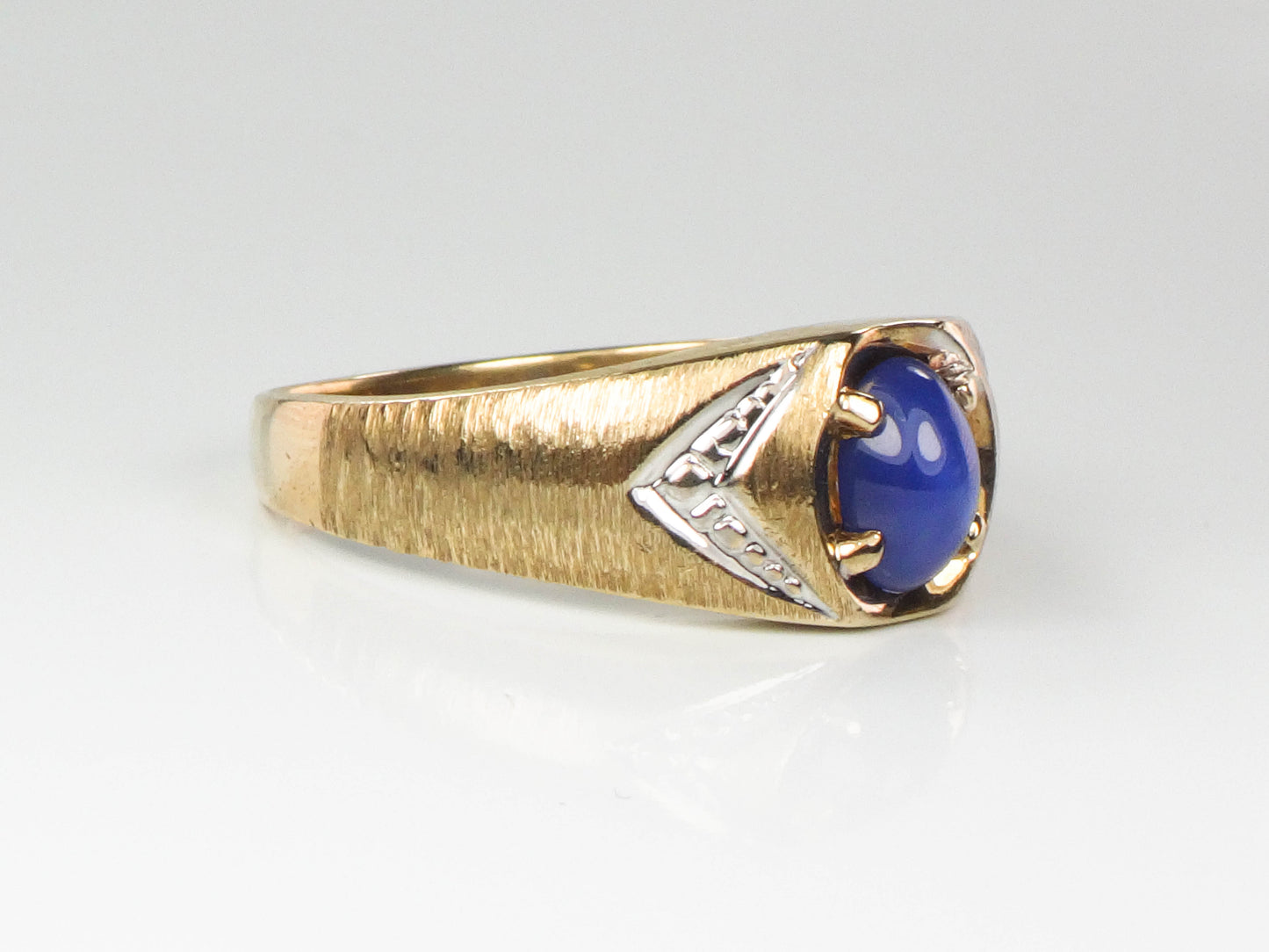 Vintage 10k Gold Star Sapphire Men's Ring, September Birthstone Size 10