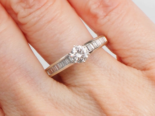 14k White Gold Diamond Engagement Ring