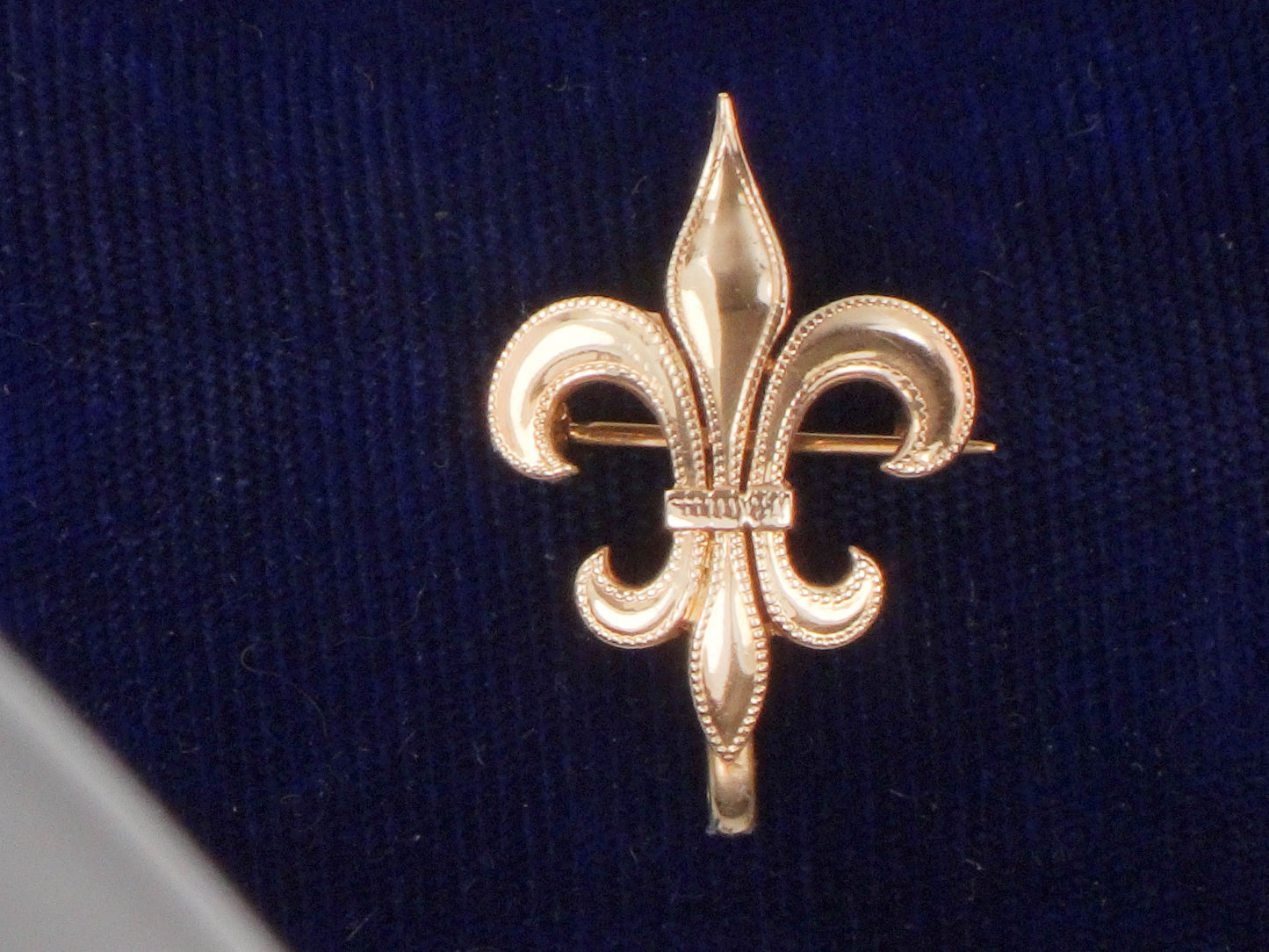Victorian 14k Yellow Gold Fleur de Lis Brooch, Watch Pin or Charm Holder