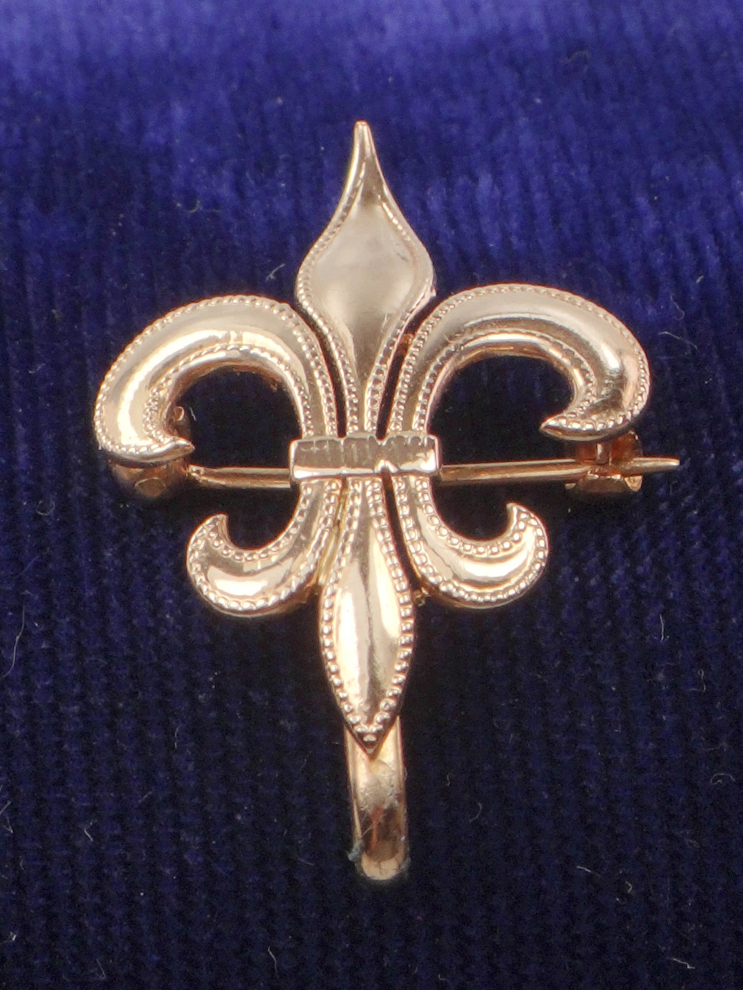 Victorian 14k Yellow Gold Fleur de Lis Brooch, Watch Pin or Charm Holder