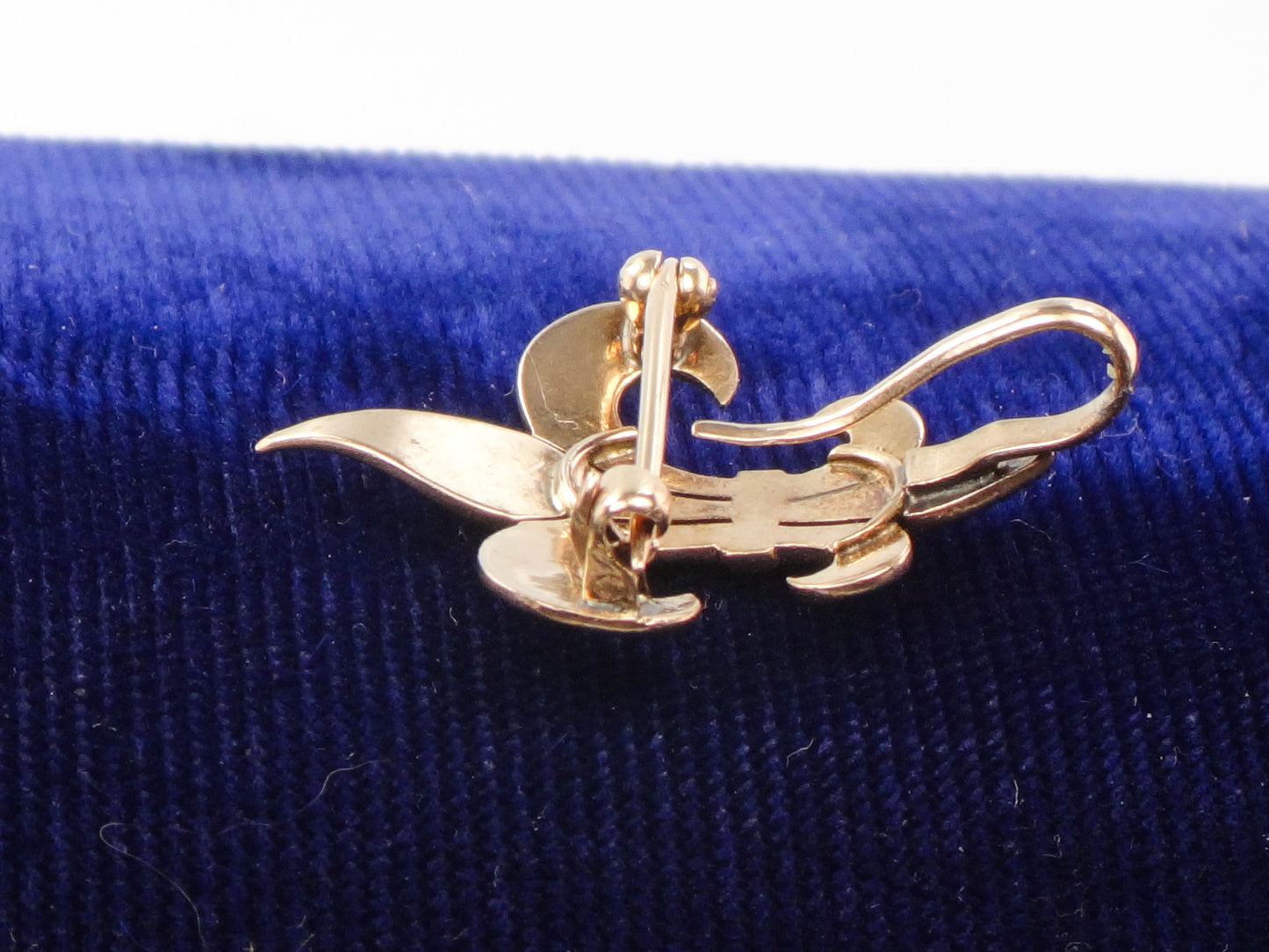 Victorian 14k Yellow Gold Fleur de Lis Brooch, Watch Pin or Charm Holder