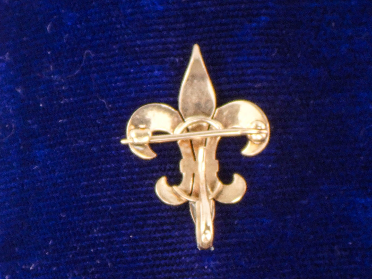 Victorian 14k Yellow Gold Fleur de Lis Brooch, Watch Pin or Charm Holder