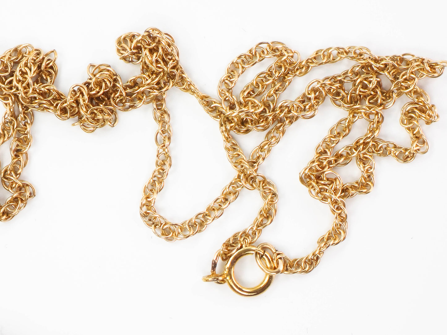 Victorian 14k Gold Old Mine Cut Diamond Love Knot Pendant Necklace 20" Antique Pin