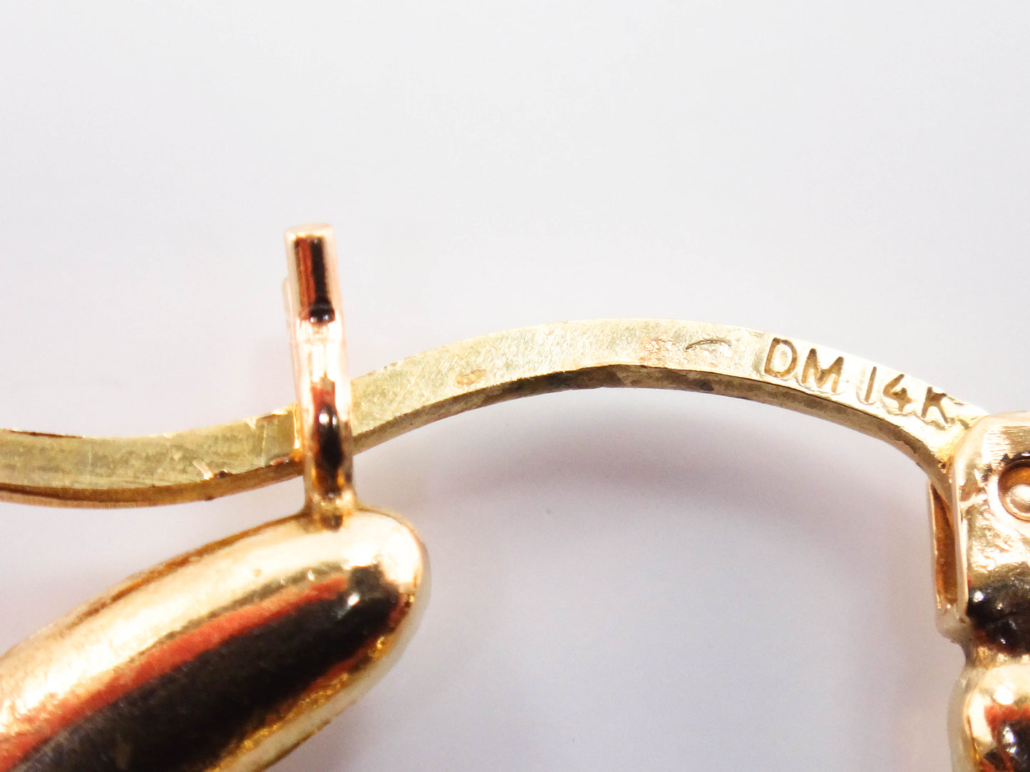 Vintage 14k Yellow Gold Claddagh Hoop Earrings, Irish Symbol Earrings