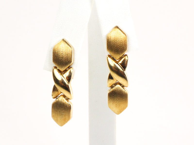Vintage 14k Love and Kisses X and O Dangle Earrings