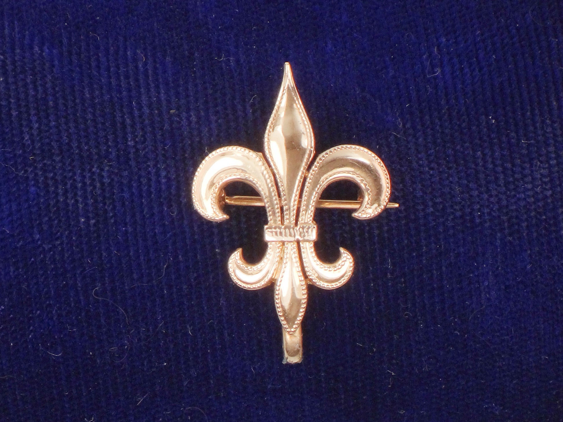 Victorian 14k Yellow Gold Fleur de Lis Brooch, Watch Pin or Charm Holder