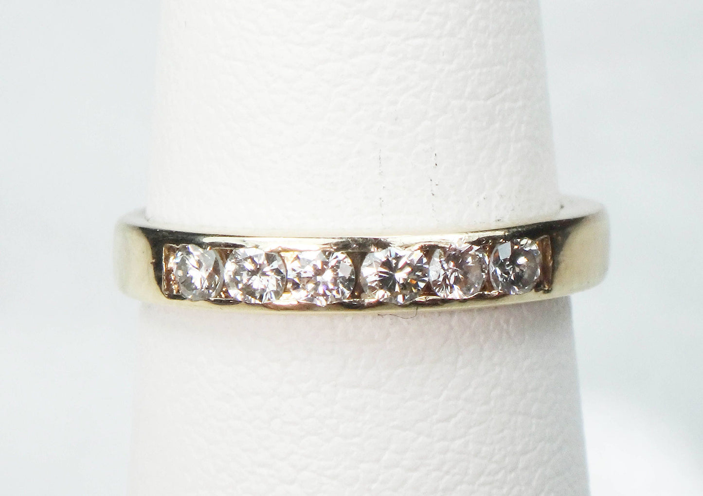 Vintage 14k Yellow Gold Diamond Wedding Band Natural Diamond Wedding Ring Over .25 Carats TDW Size 5.25