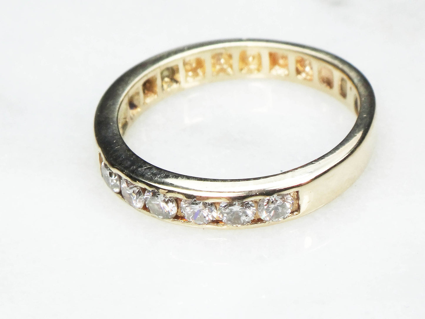 Vintage 14k Yellow Gold Diamond Wedding Band Natural Diamond Wedding Ring Over .25 Carats TDW Size 5.25