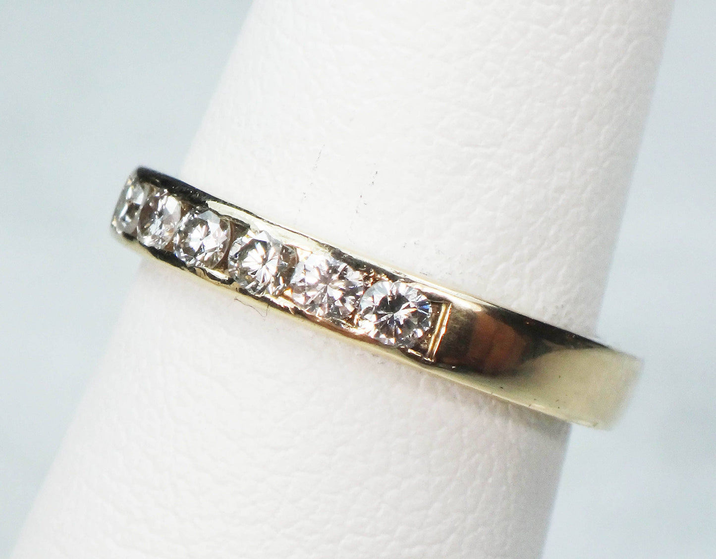 Vintage 14k Yellow Gold Diamond Wedding Band Natural Diamond Wedding Ring Over .25 Carats TDW Size 5.25