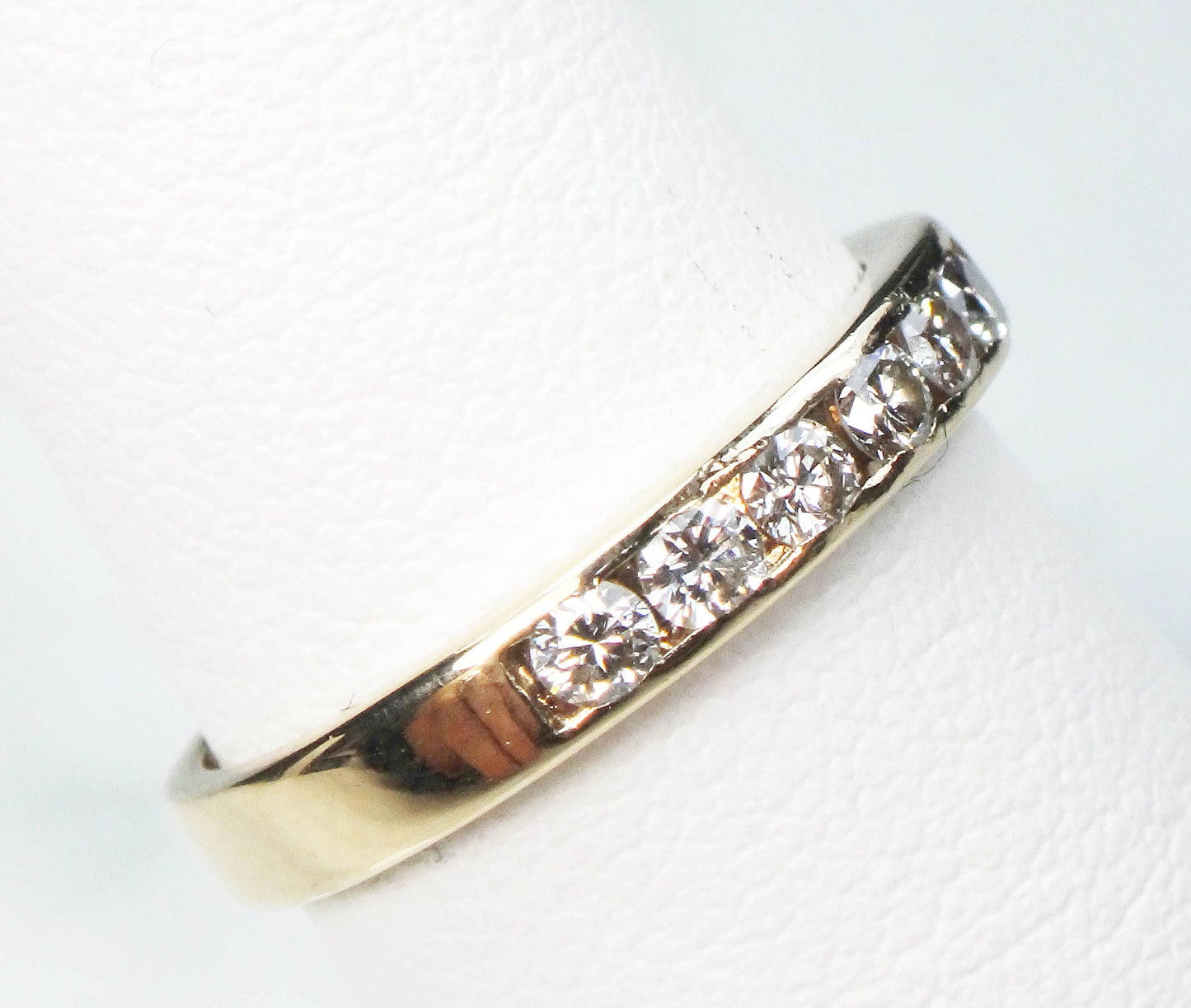 Vintage 14k Yellow Gold Diamond Wedding Band Natural Diamond Wedding Ring Over .25 Carats TDW Size 5.25