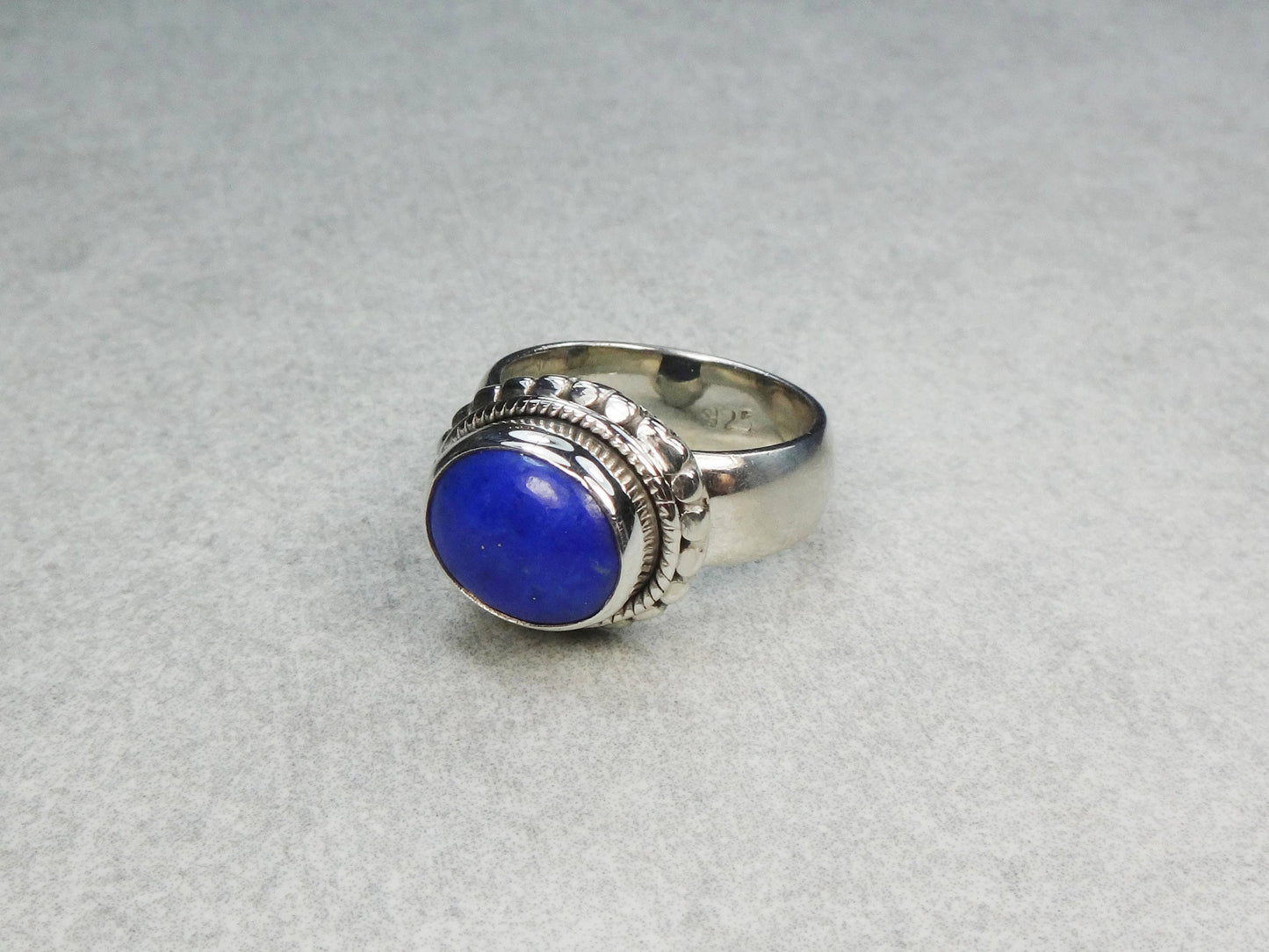 Vintage Sterling Silver Blue Stone Ring, Size 5 1/4