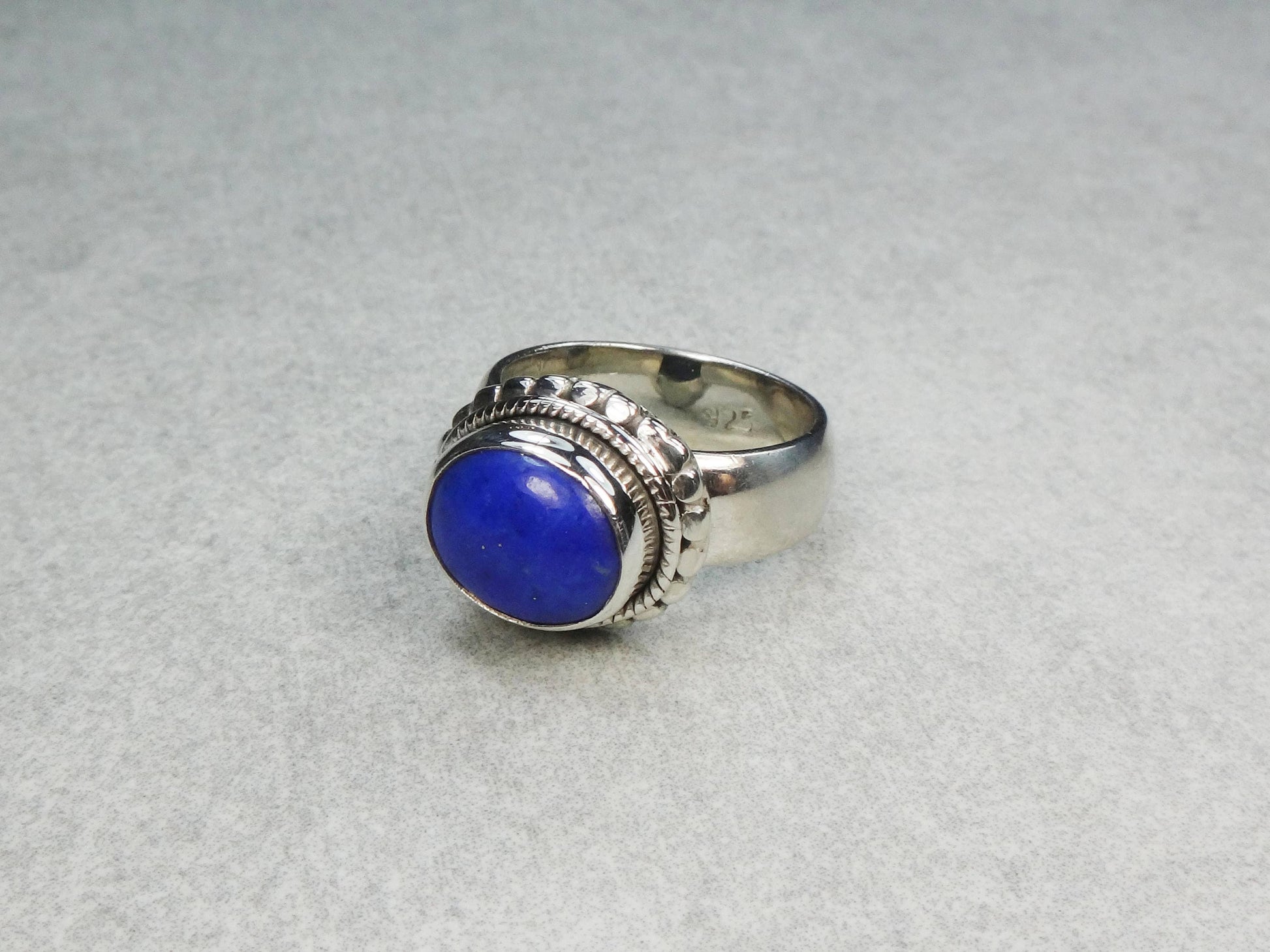 Vintage Sterling Silver Blue Stone Ring, Size 5 1/4