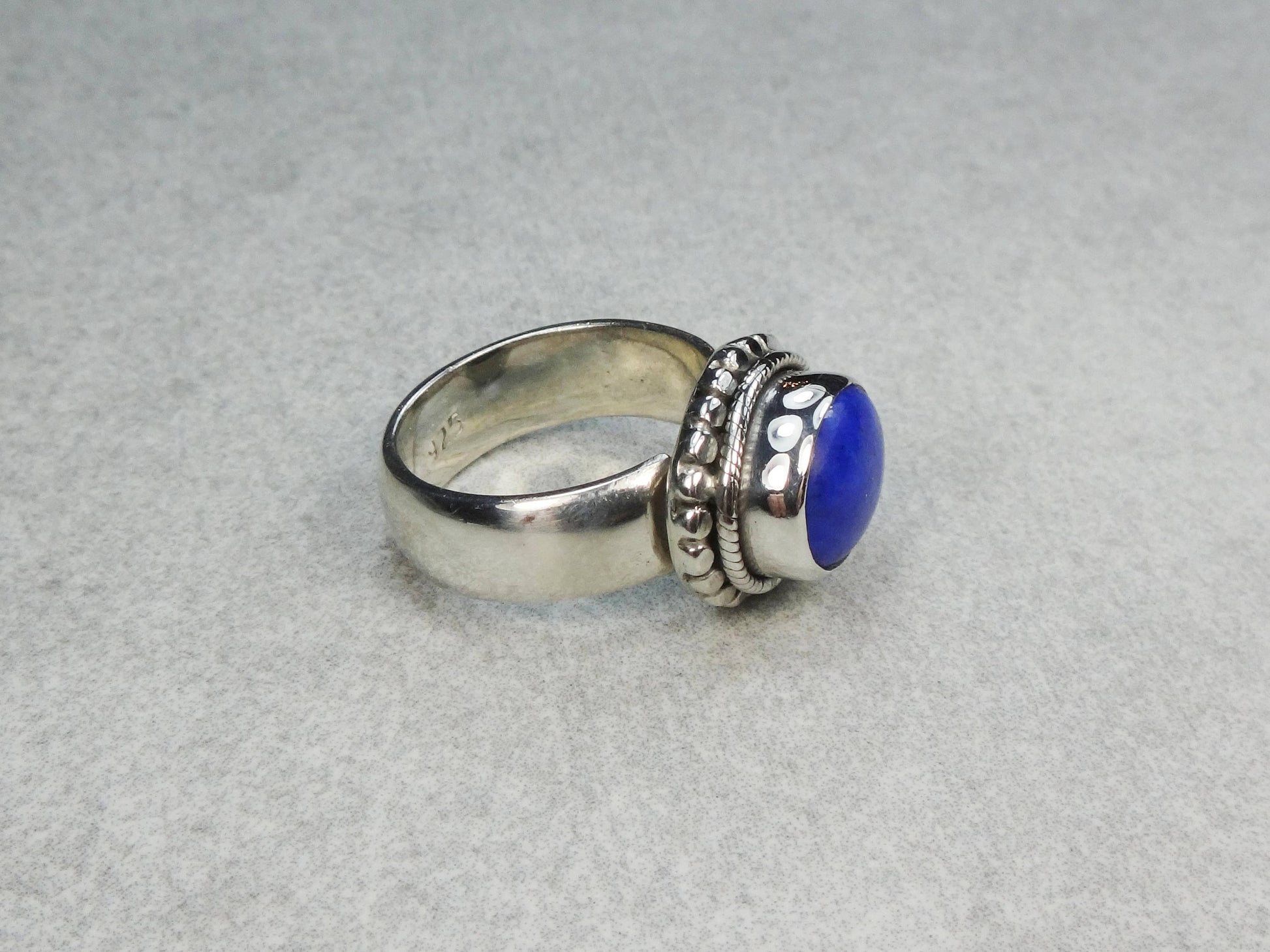 Vintage Sterling Silver Blue Stone Ring, Size 5 1/4