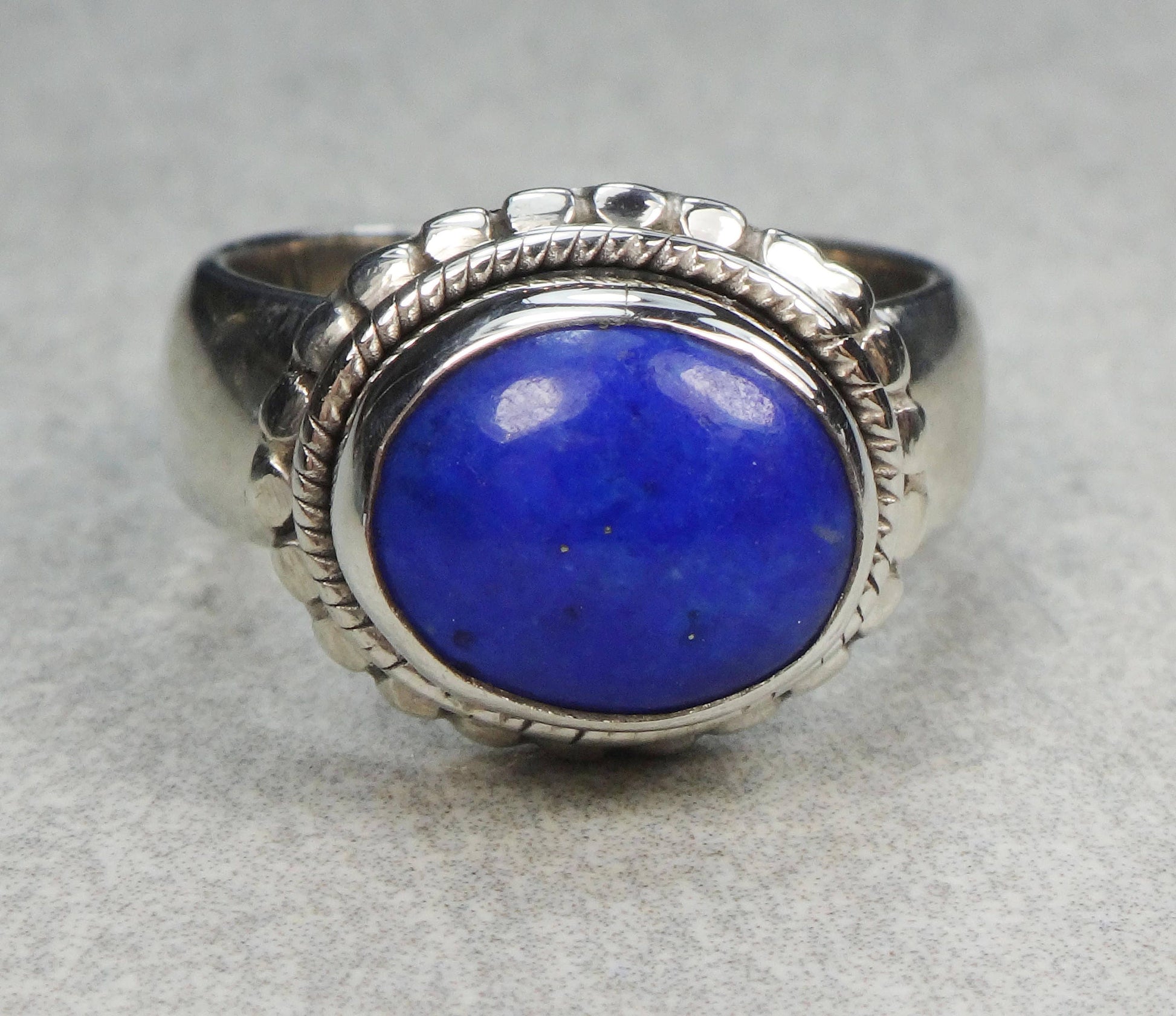 Vintage Sterling Silver Blue Stone Ring, Size 5 1/4