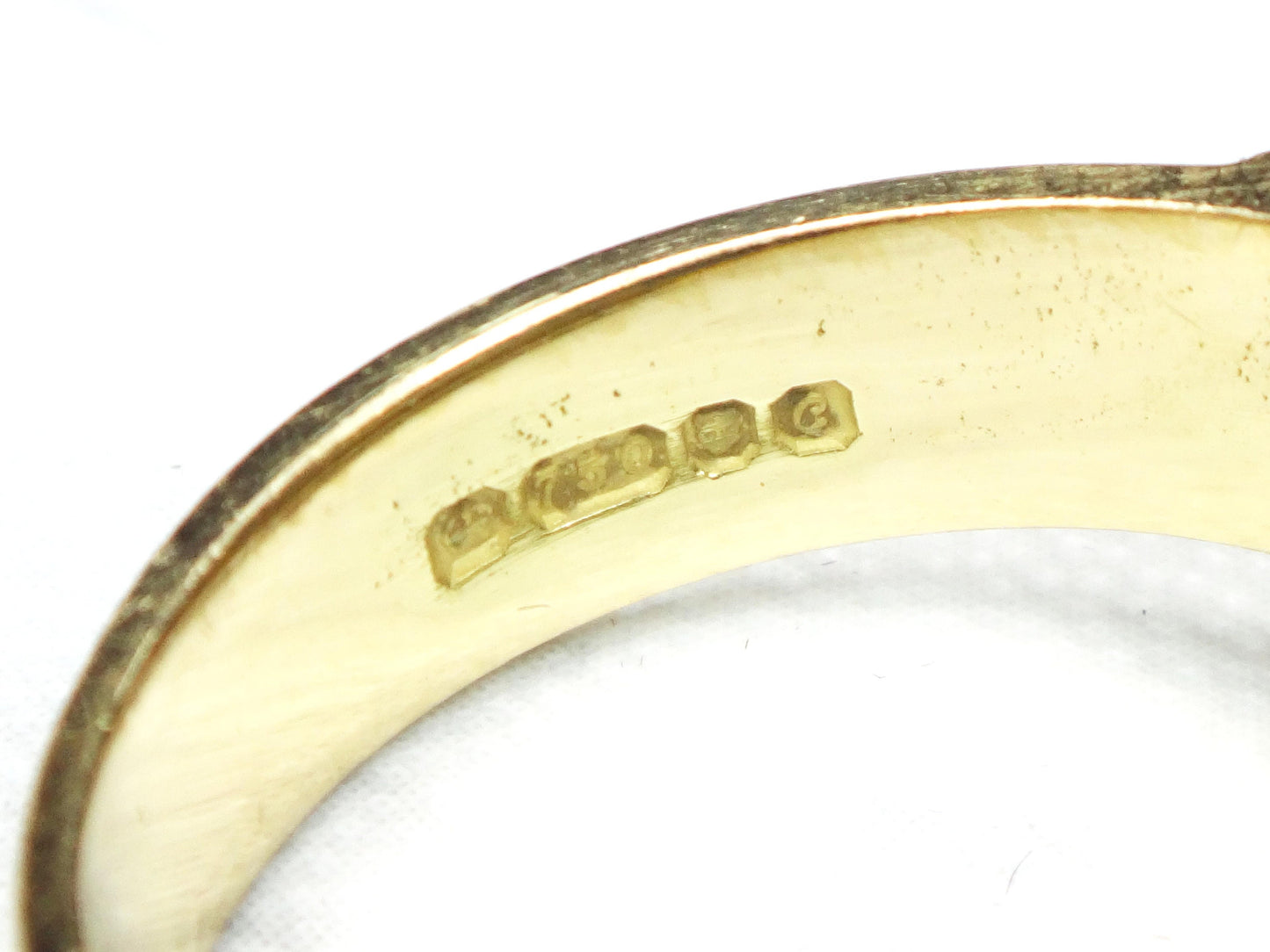 Vintage 18k Gold Diamond Buckle Ring with Red Enamel Hallmarked London England Buckle Wedding Band Wedding Ring Size 5.5