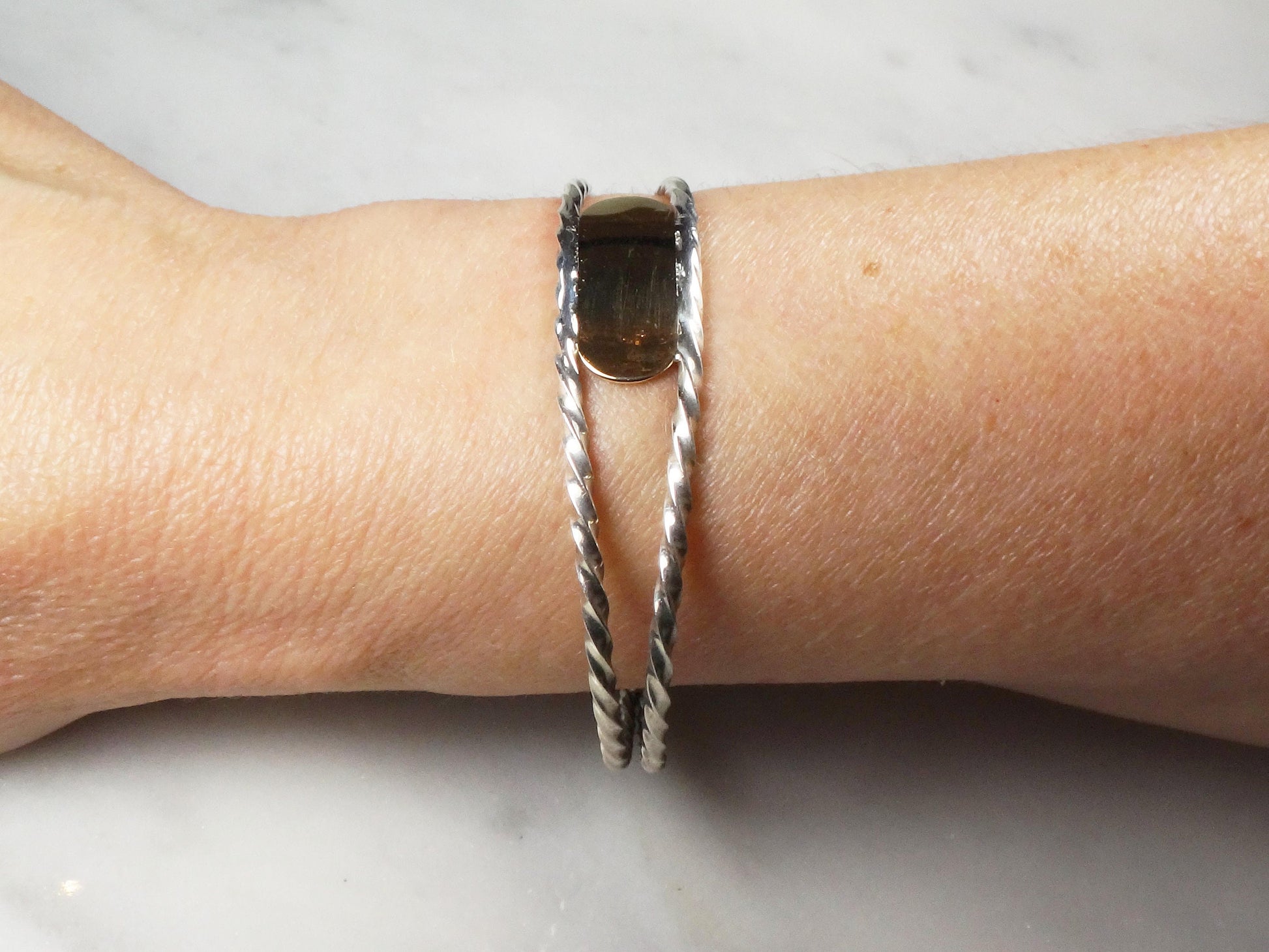 Vintage 14k Gold and Sterling Silver Cuff - Mixed Metal Monogram Name Bracelet - Engravable ID Jewelry - Circa 1970's