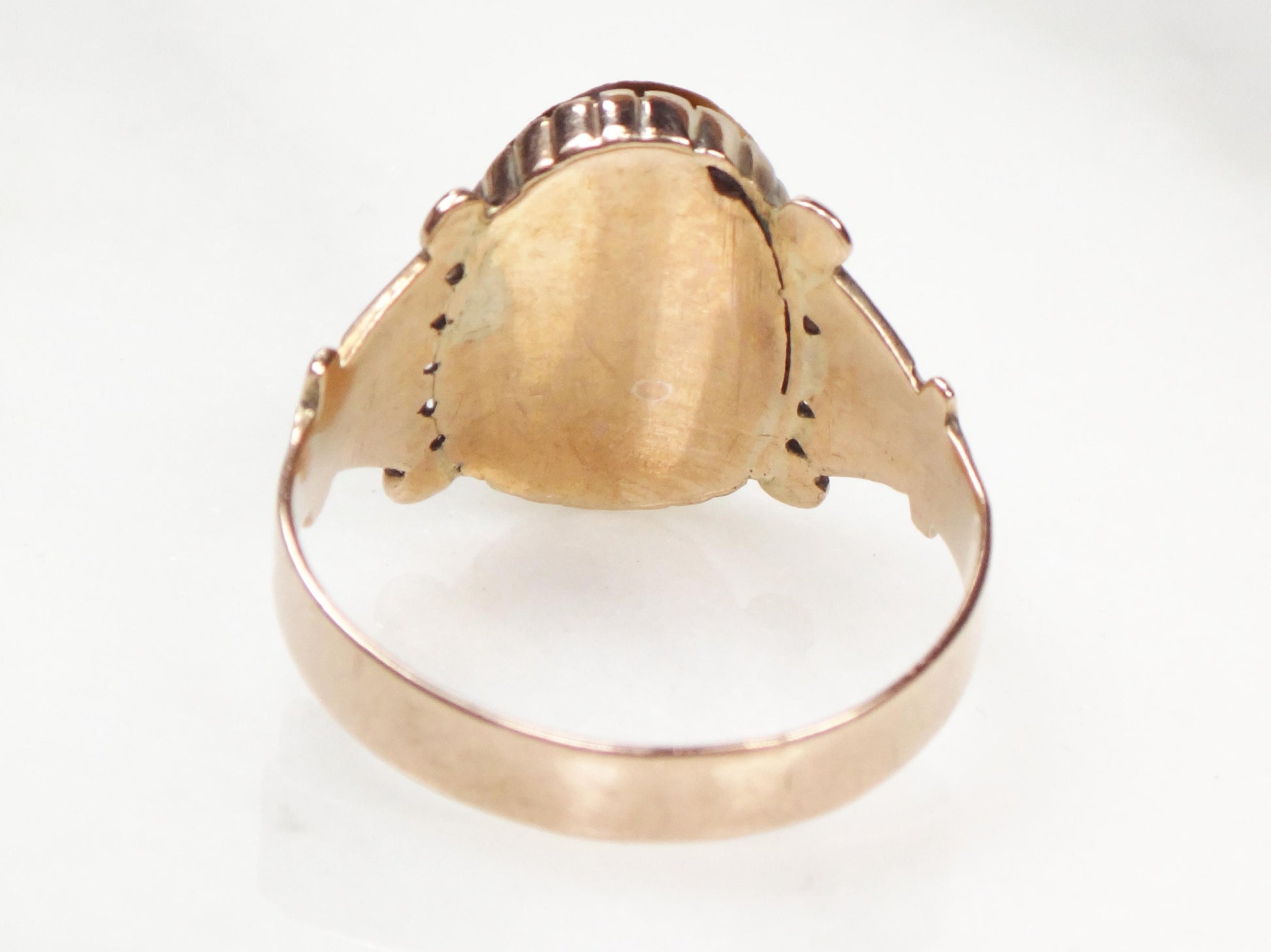 Antique 14k Gold Intaglio Ring: Carved Tiger Eye Victorian Jewelry 1880's
