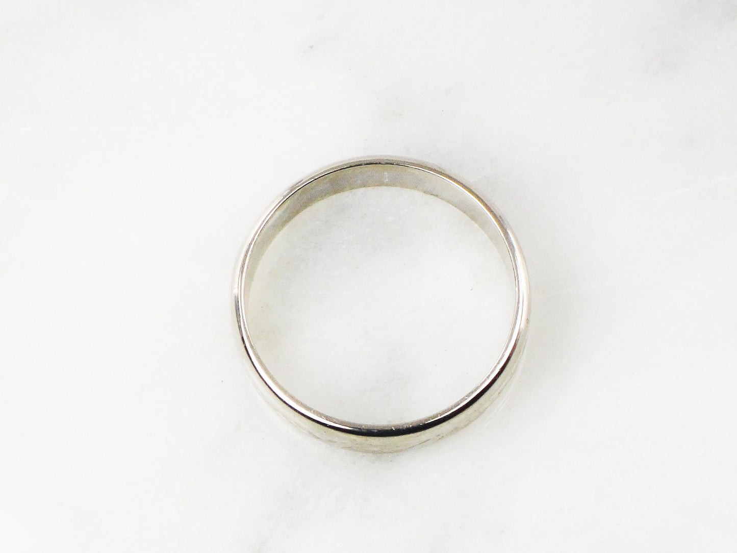 Vintage 14k White Gold Wedding Band 6 MM Men's Wedding Ring Size 11