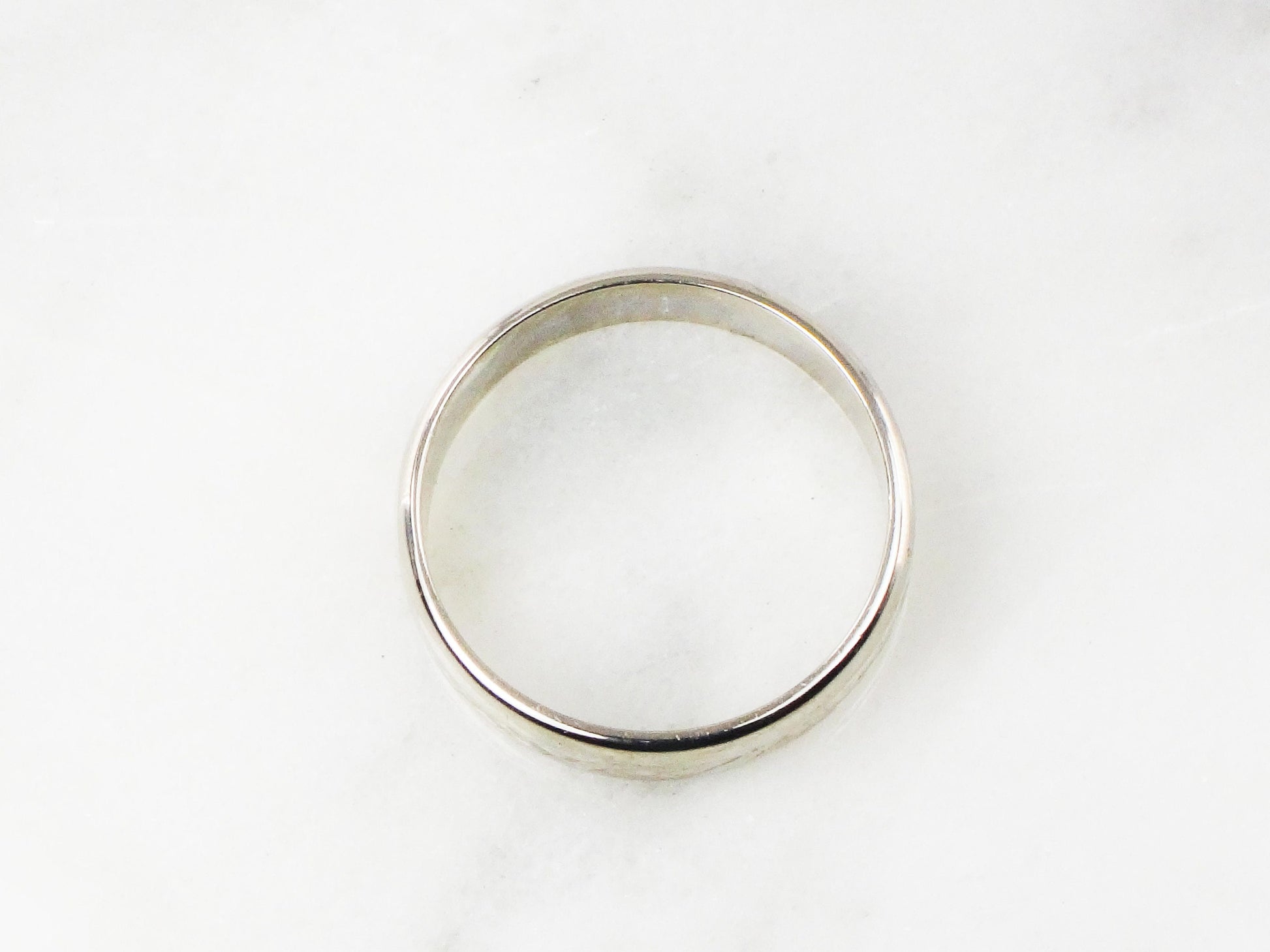 Vintage 14k White Gold Wedding Band 6 MM Men's Wedding Ring Size 11