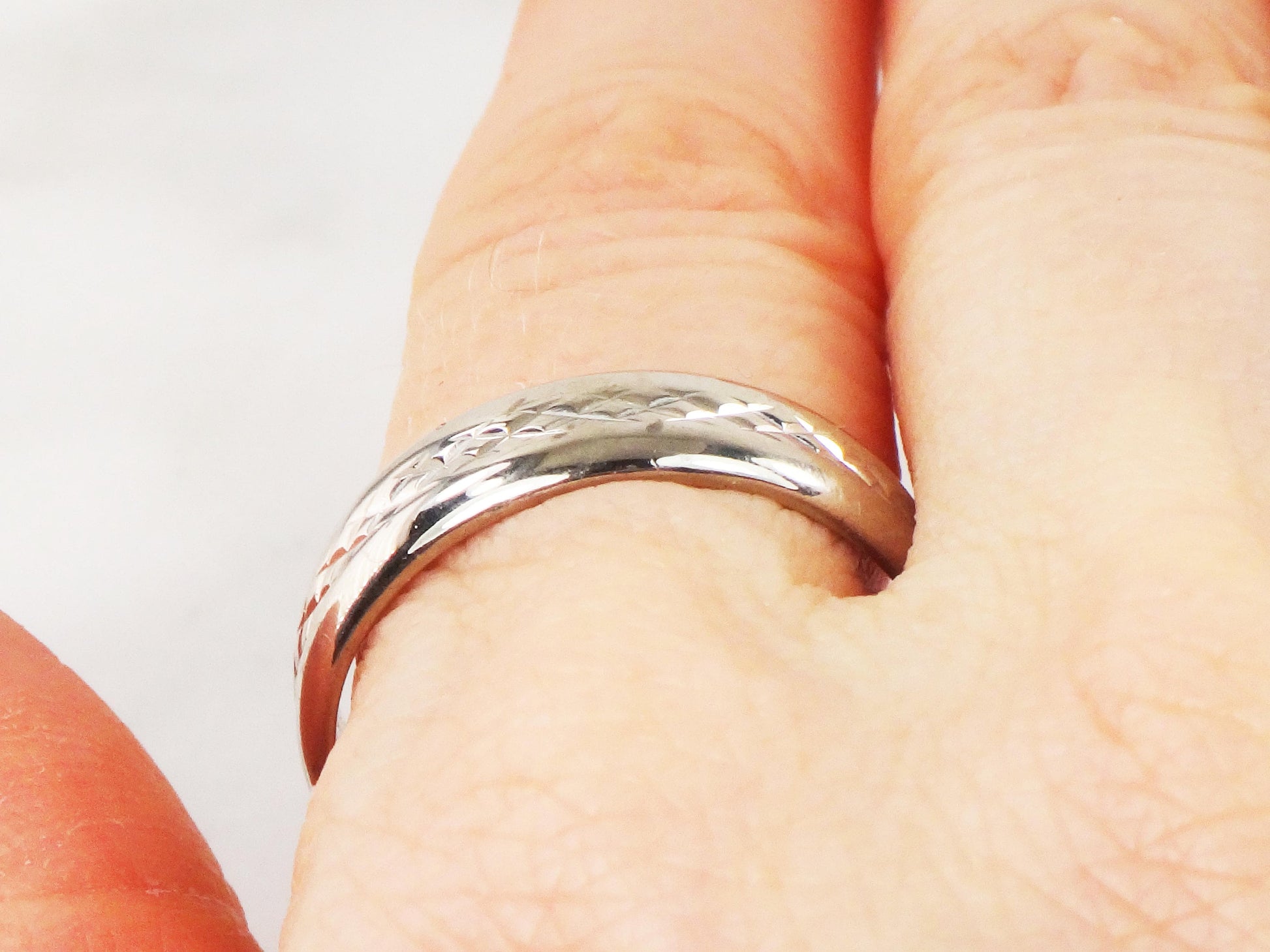 Vintage 14k White Gold Wedding Band 6 MM Men's Wedding Ring Size 11