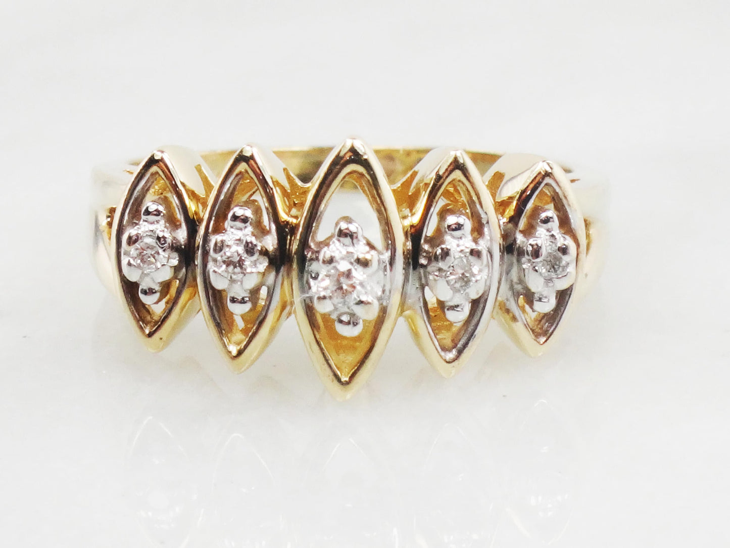 Vintage 10k Yellow Gold Diamond Ring, Size 6