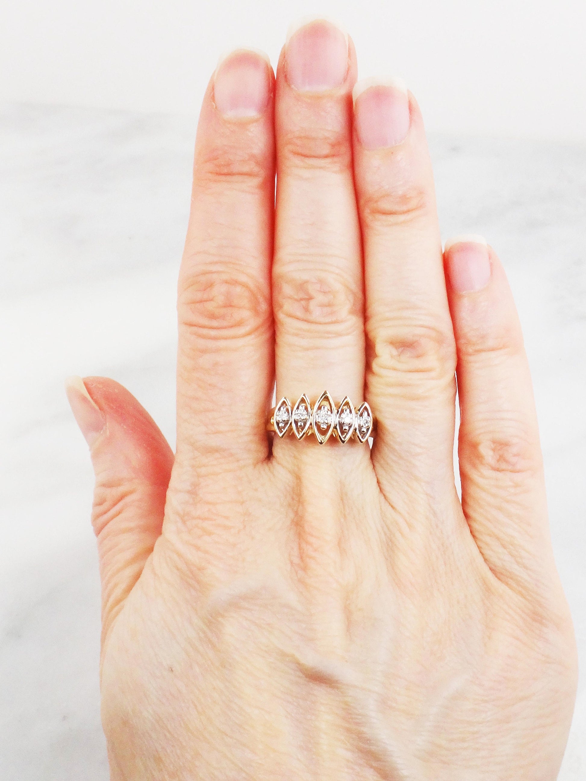 Vintage 10k Yellow Gold Diamond Ring, Size 6