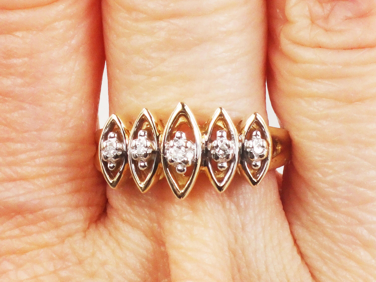 Vintage 10k Yellow Gold Natural Diamond Ring Everyday Diamond Ring Size 6