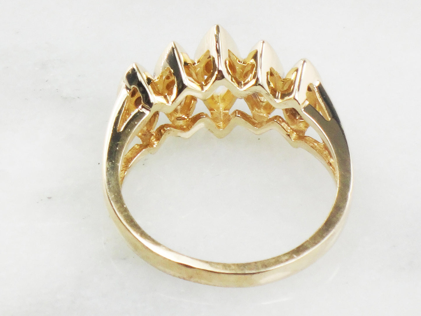 Vintage 10k Yellow Gold Natural Diamond Ring Everyday Diamond Ring Size 6