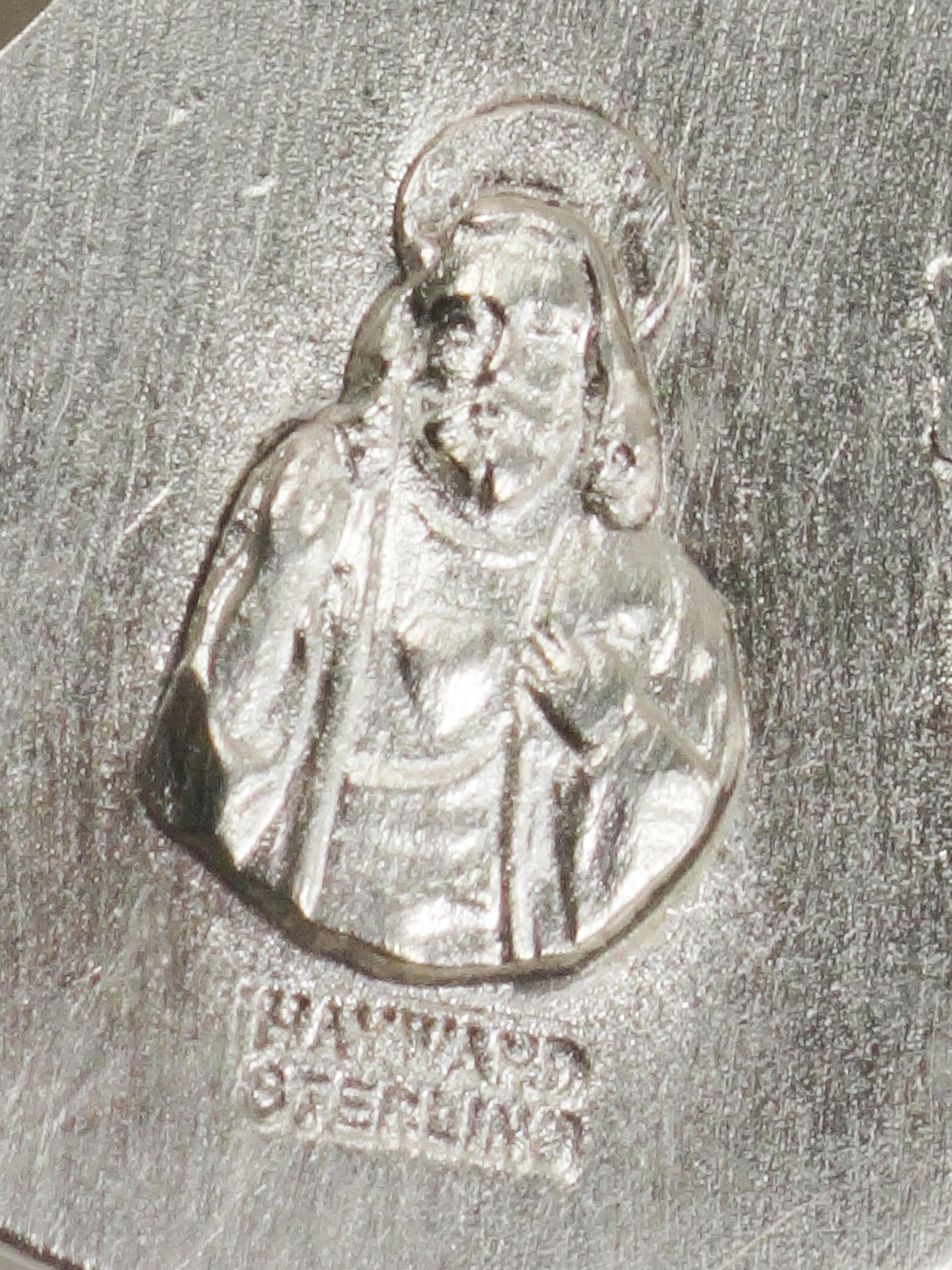 Vintage Sterling Silver Virgin Mary Necklace Mother Mary Pendant - 16.75" Chain