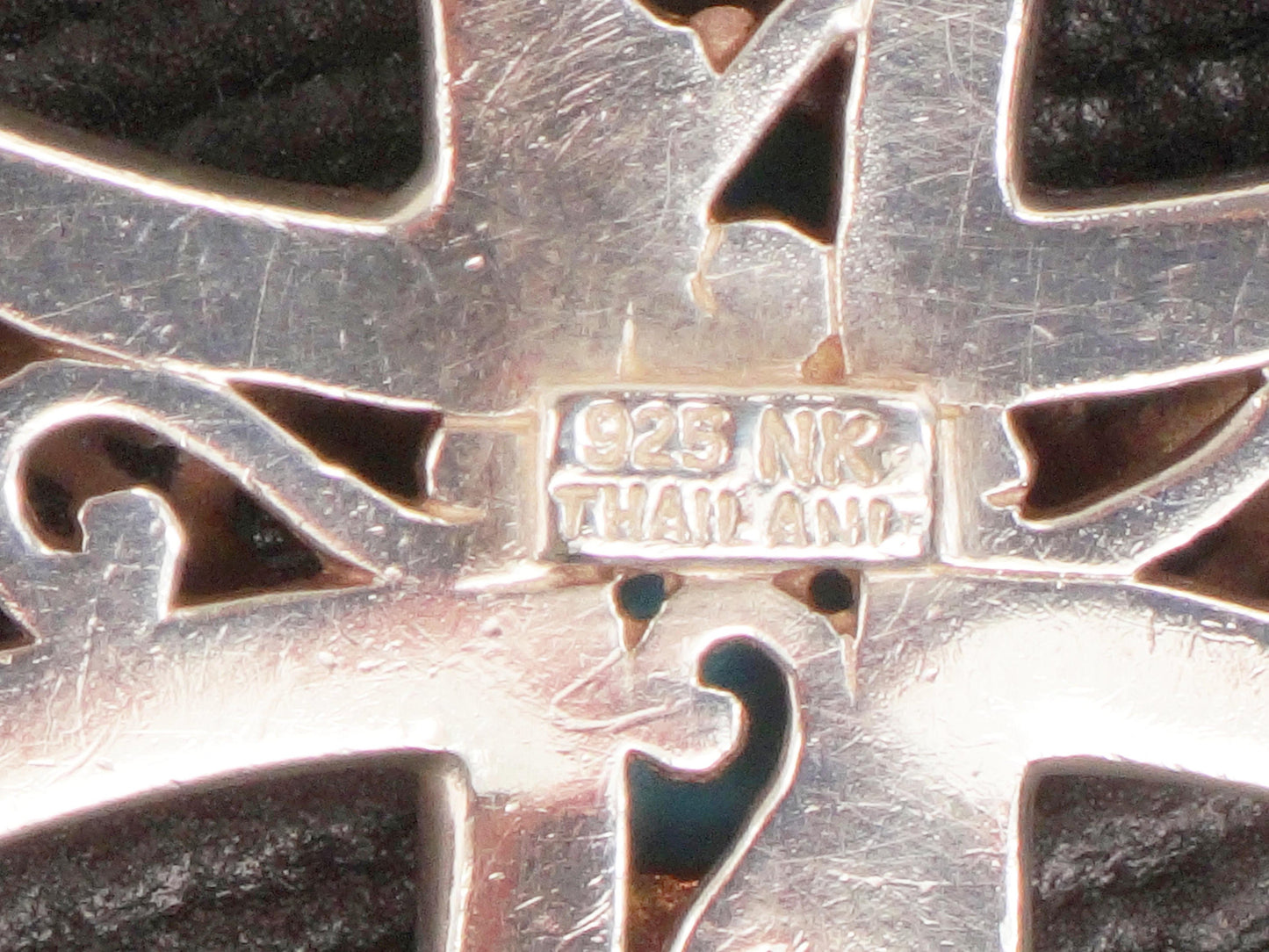 Vintage Sterling Silver Turquoise Cross Pendant Necklace - 18.5" Chain