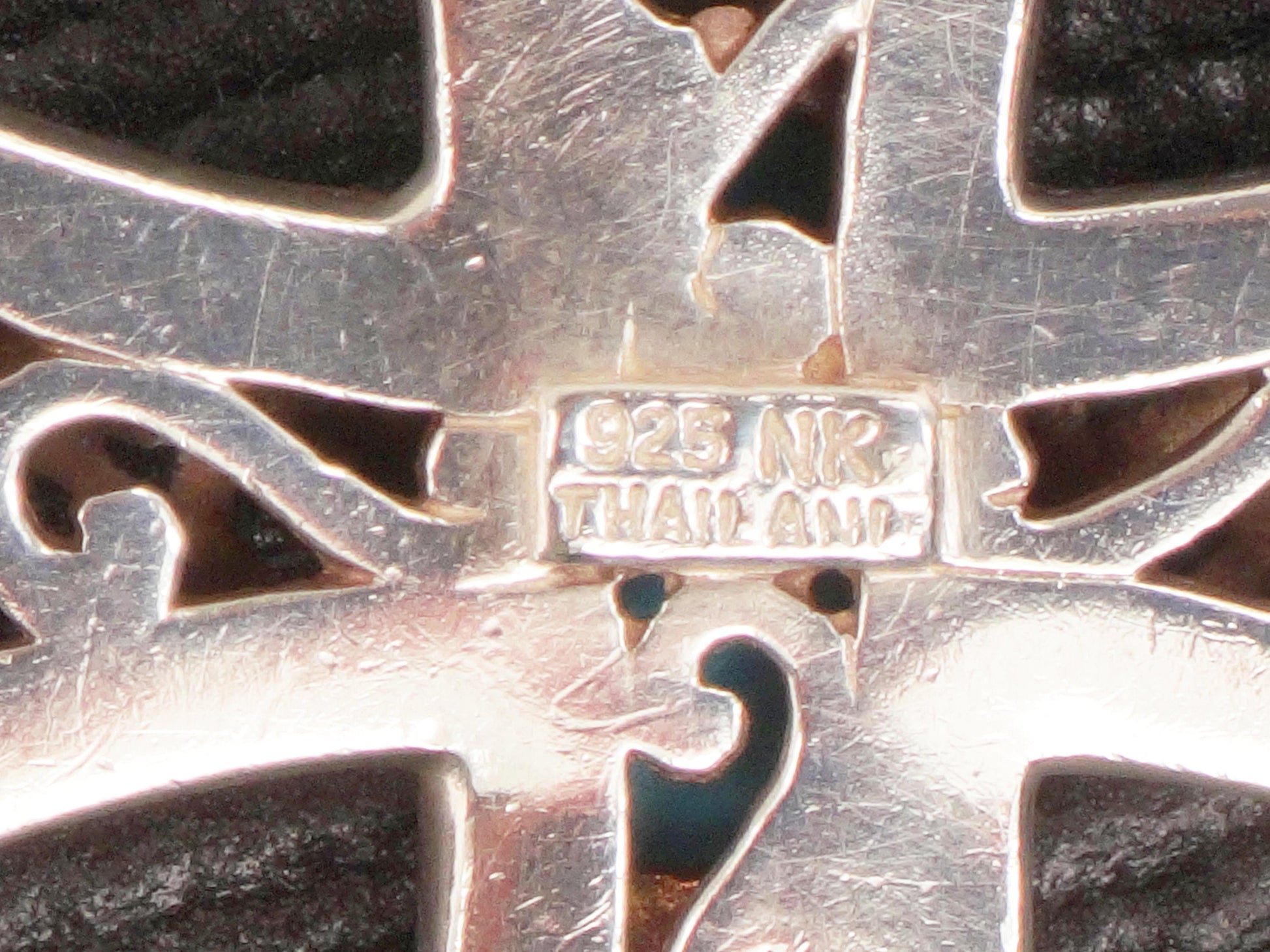 Vintage Sterling Silver Turquoise Cross Pendant Necklace - 18.5" Chain