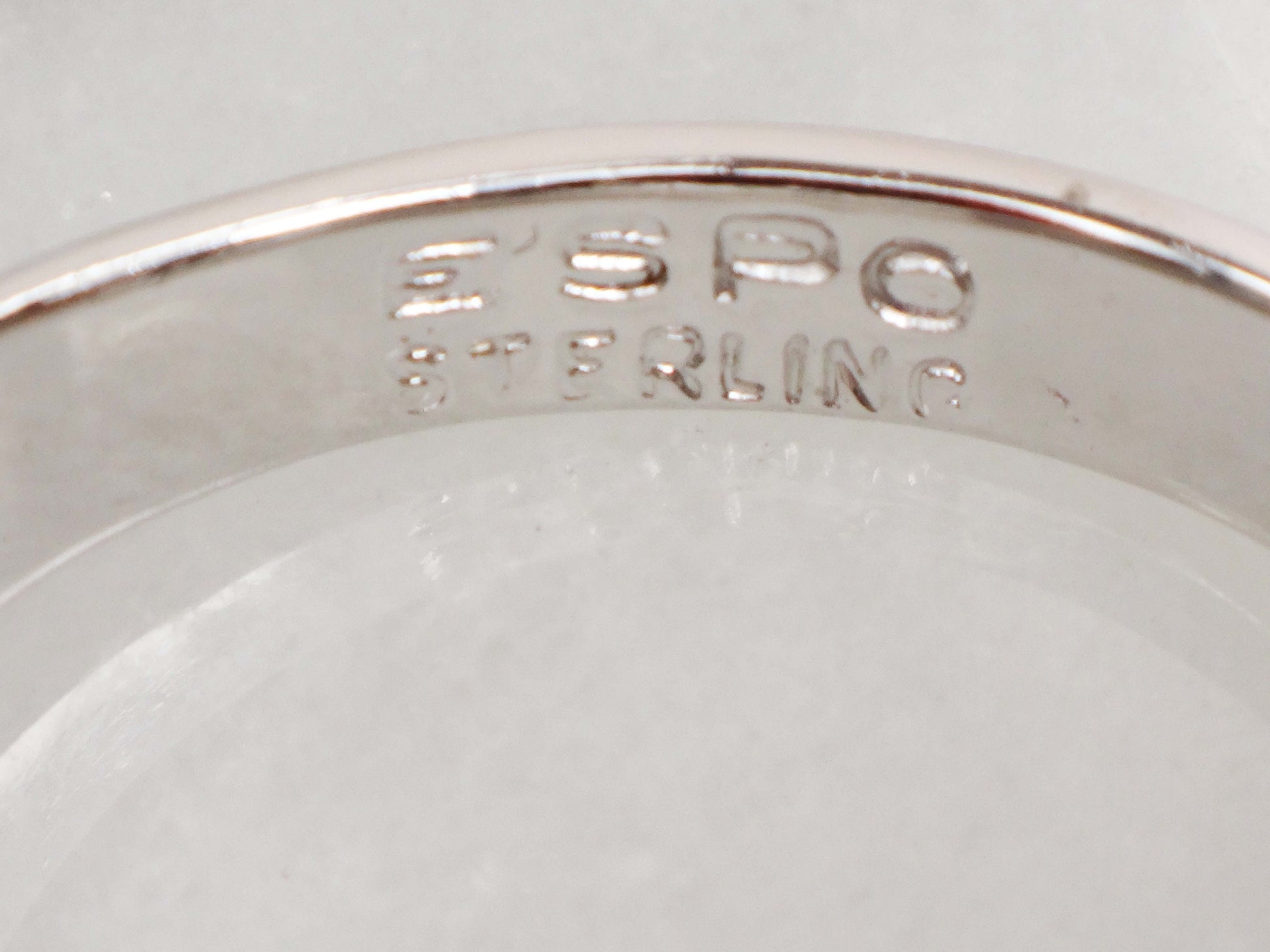 Vintage Sterling Silver Signet Ring ESPO Monogram Engravable Initial Ring - Size 9