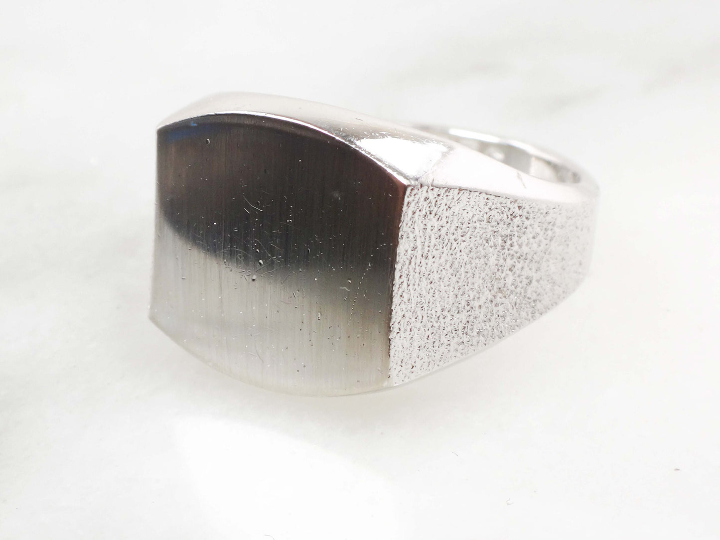 Vintage Sterling Silver Signet Ring ESPO Monogram Engravable Initial Ring - Size 9