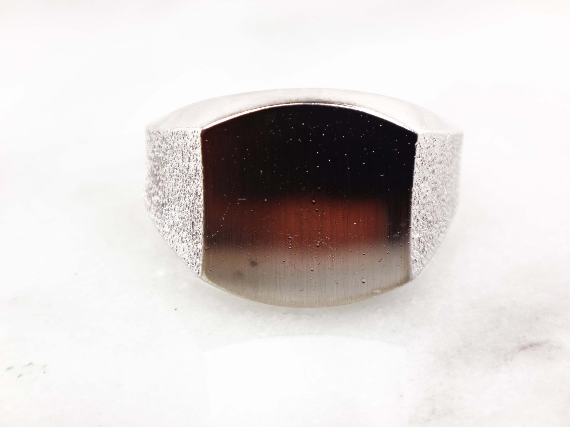 Vintage Sterling Silver Signet Ring ESPO Monogram Engravable Initial Ring - Size 9