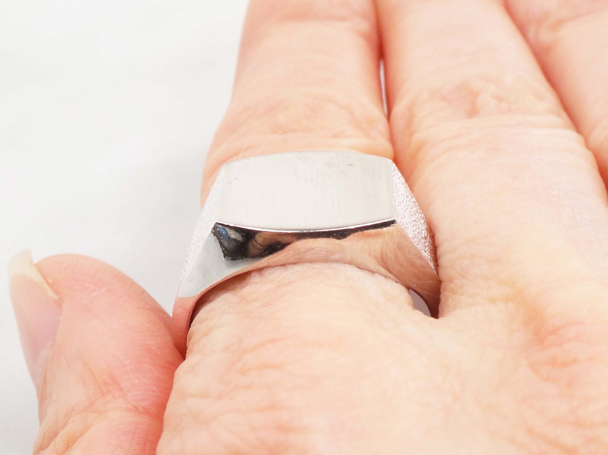 Vintage Sterling Silver Signet Ring ESPO Monogram Engravable Initial Ring - Size 9