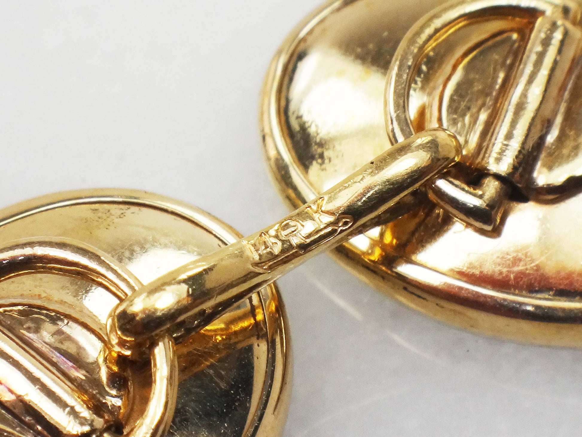 Vintage Antique 14k White Gold Mother of Pearl Cufflinks by Larter & Sons, Men's Gift, Groom Gift