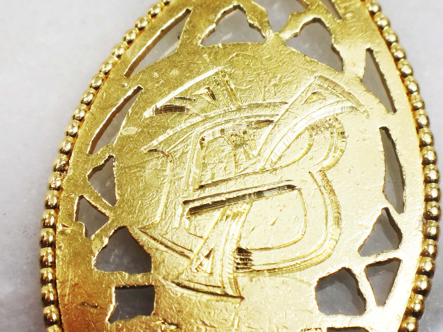 Vintage 18k Yellow Gold Virgin Mary Medal: Religious Charm, Circa 1930s