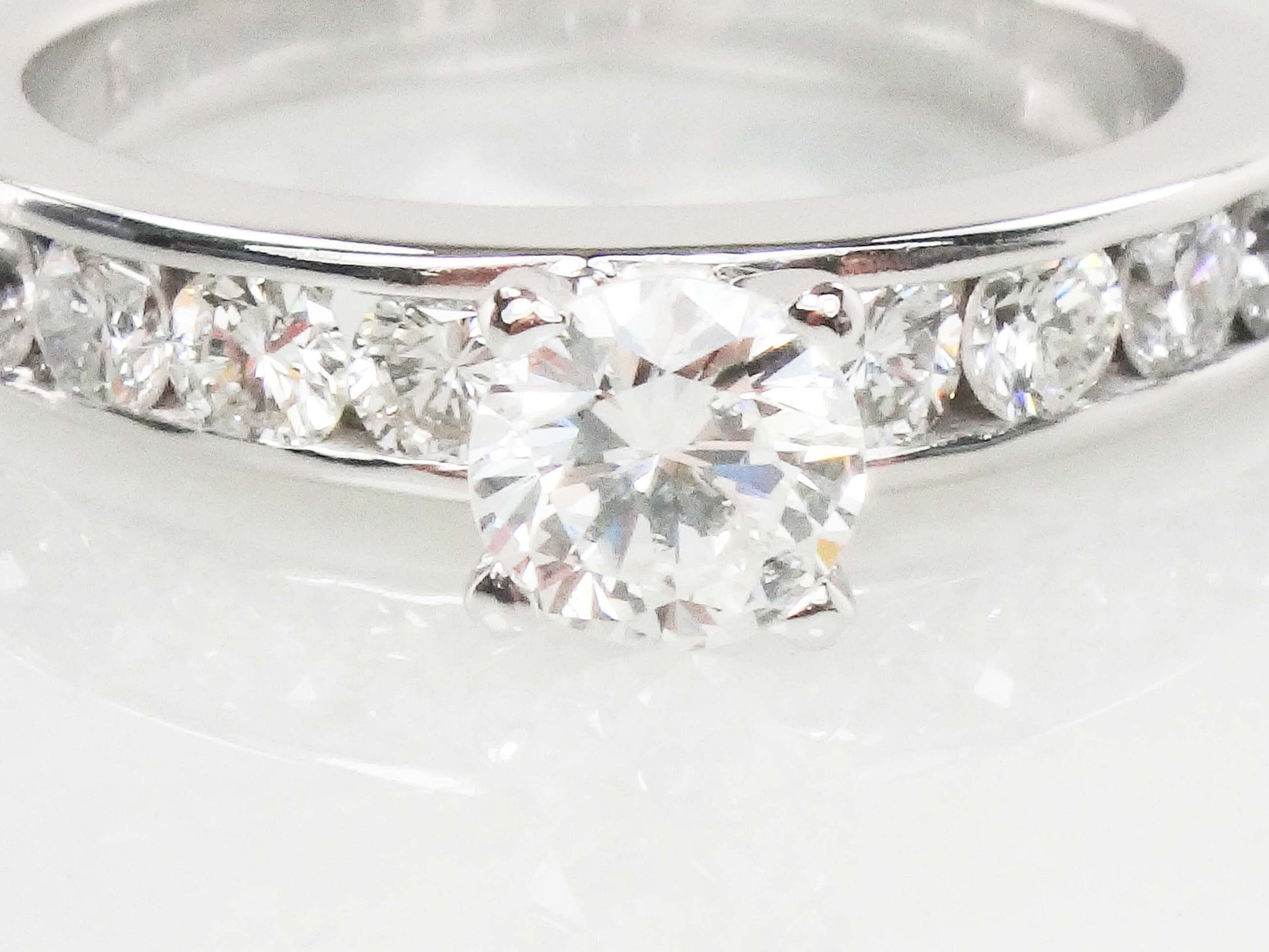 Vintage 14k White Gold Diamond Engagement Ring: .43 Carat GIA Certified