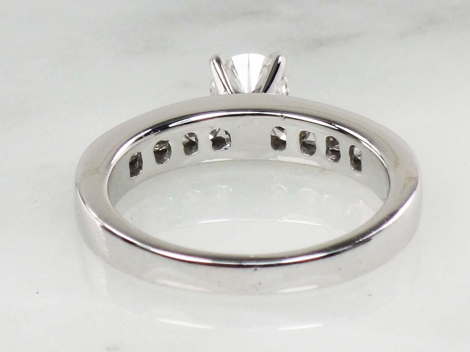 Vintage 14k White Gold Diamond Engagement Ring: .43 Carat GIA Certified