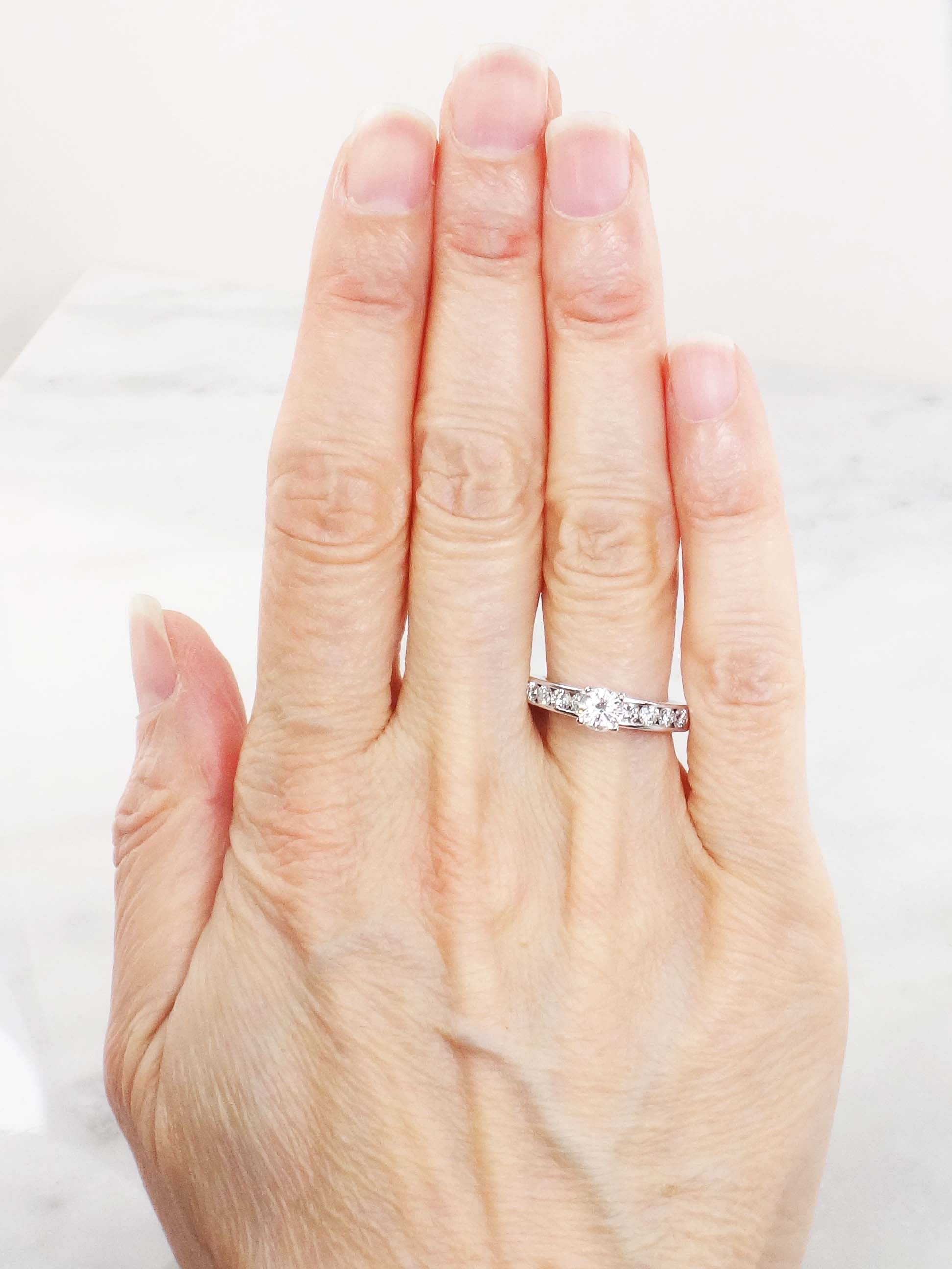 Vintage 14k White Gold Diamond Engagement Ring: .43 Carat GIA Certified