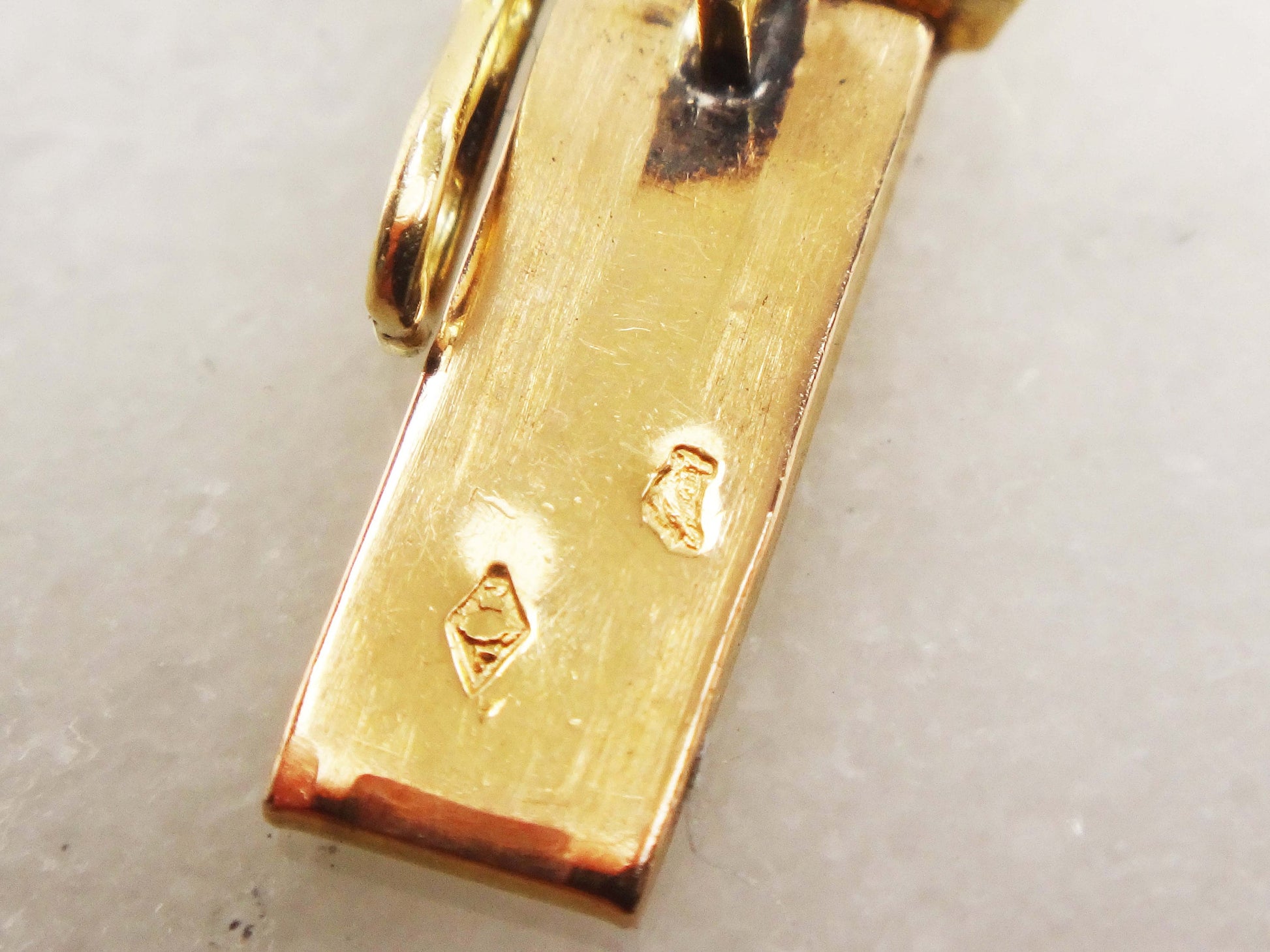 Vintage 14k Yellow Gold Geometric Link Bracelet - 1960s 7 5/8"