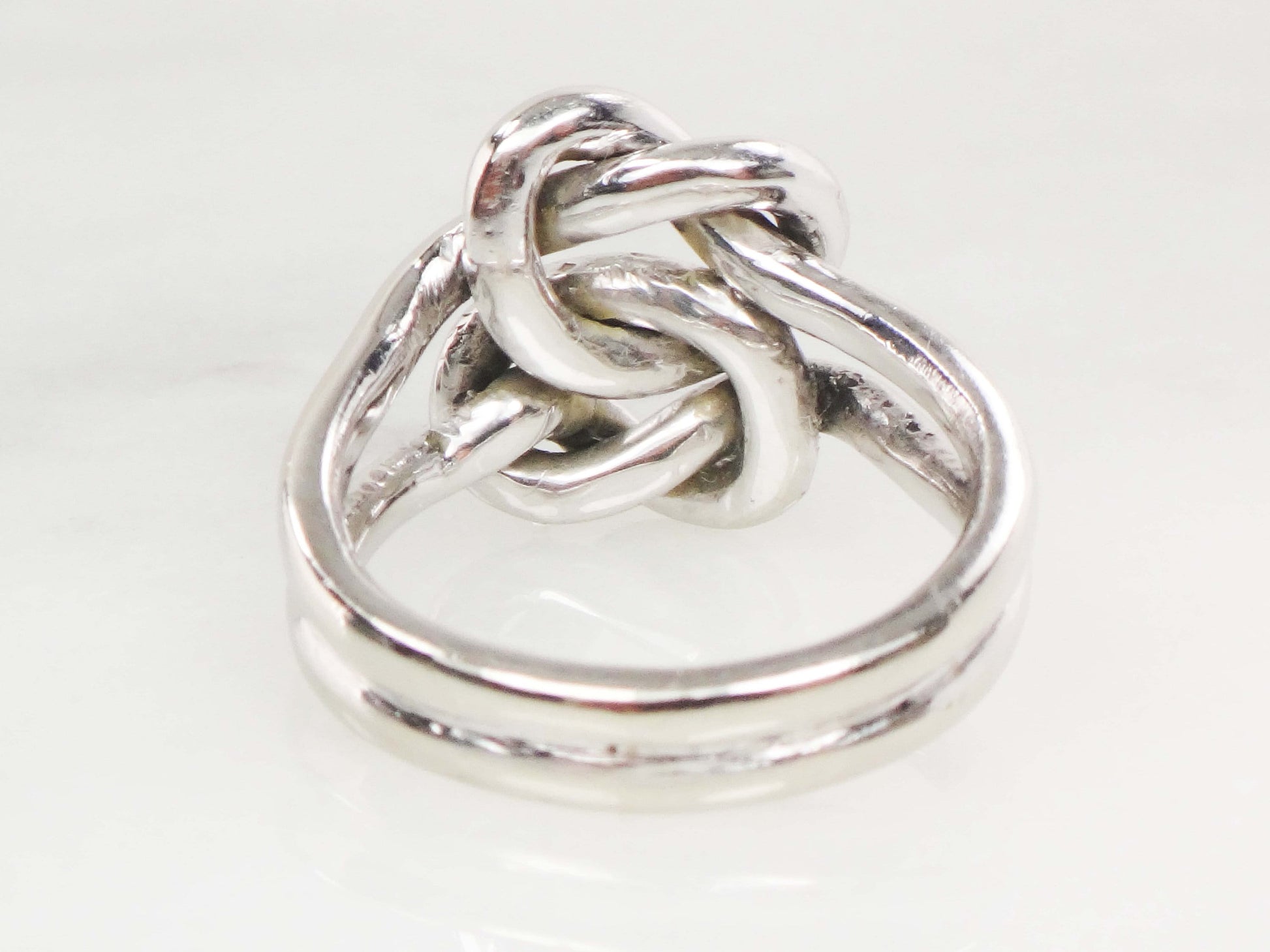 Vintage 14k White Gold Lovers Knot Ring Size 5