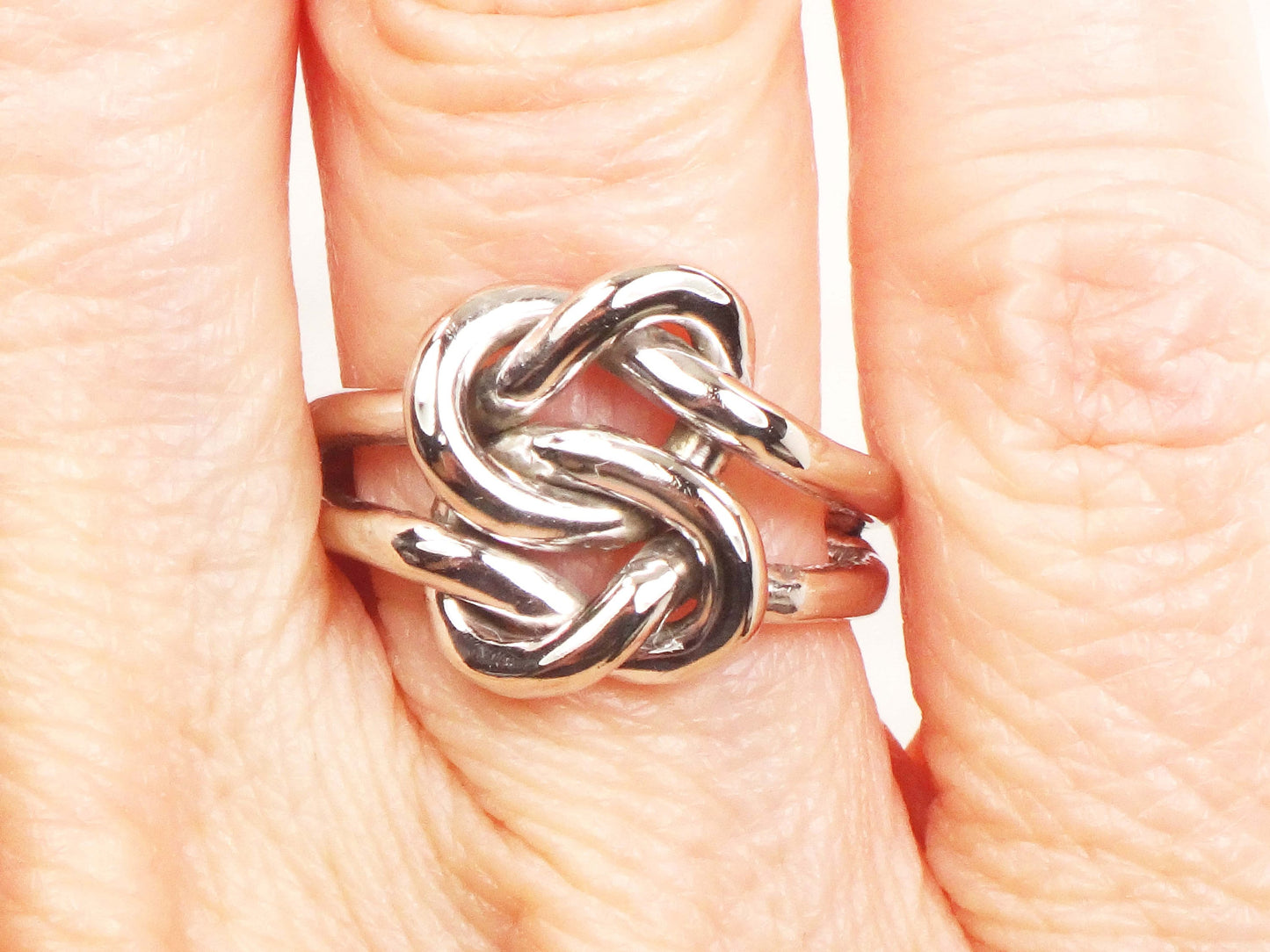 Vintage 14k White Gold Lovers Knot Ring Size 5