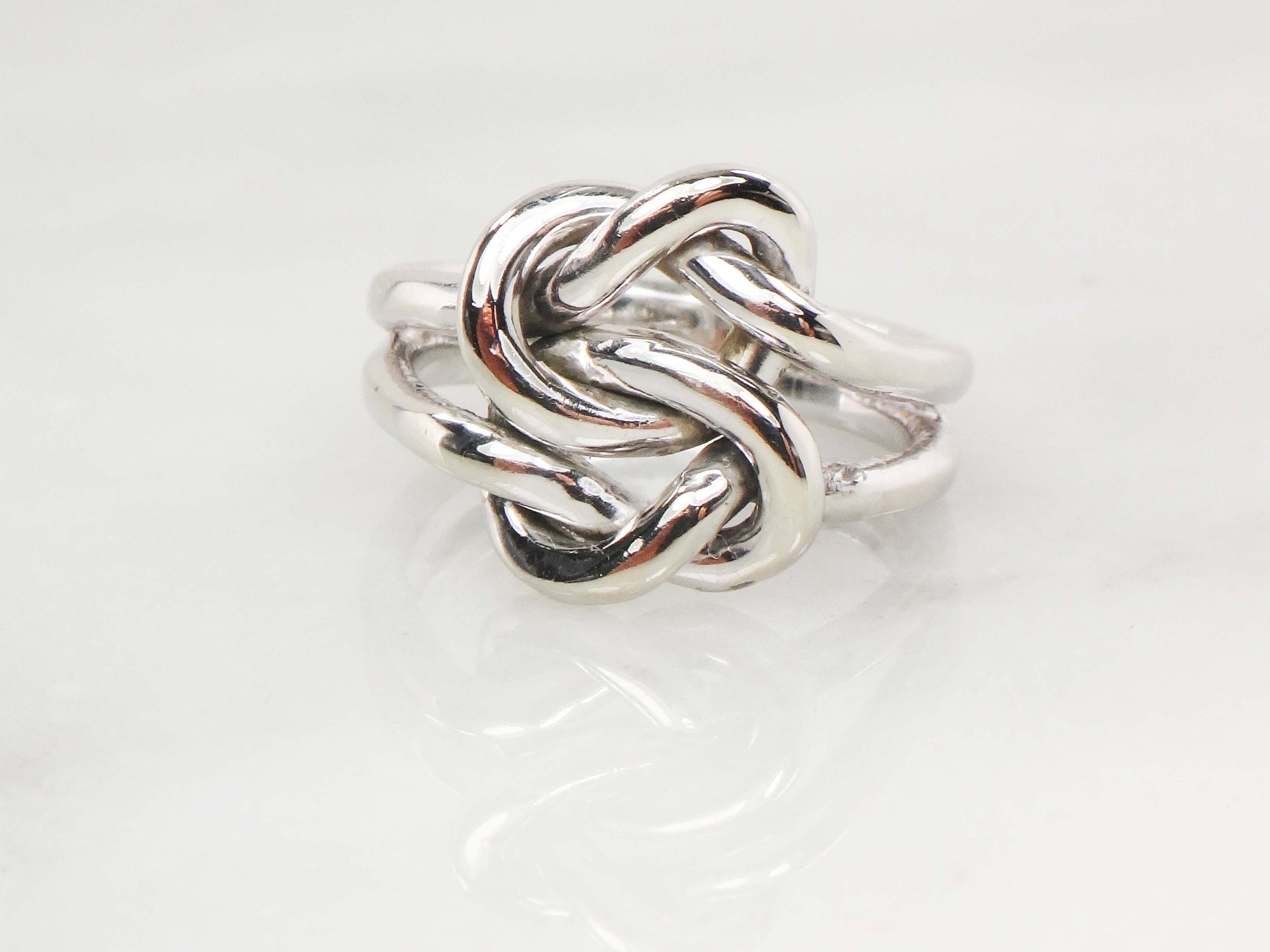Vintage 14k White Gold Lovers Knot Ring Size 5